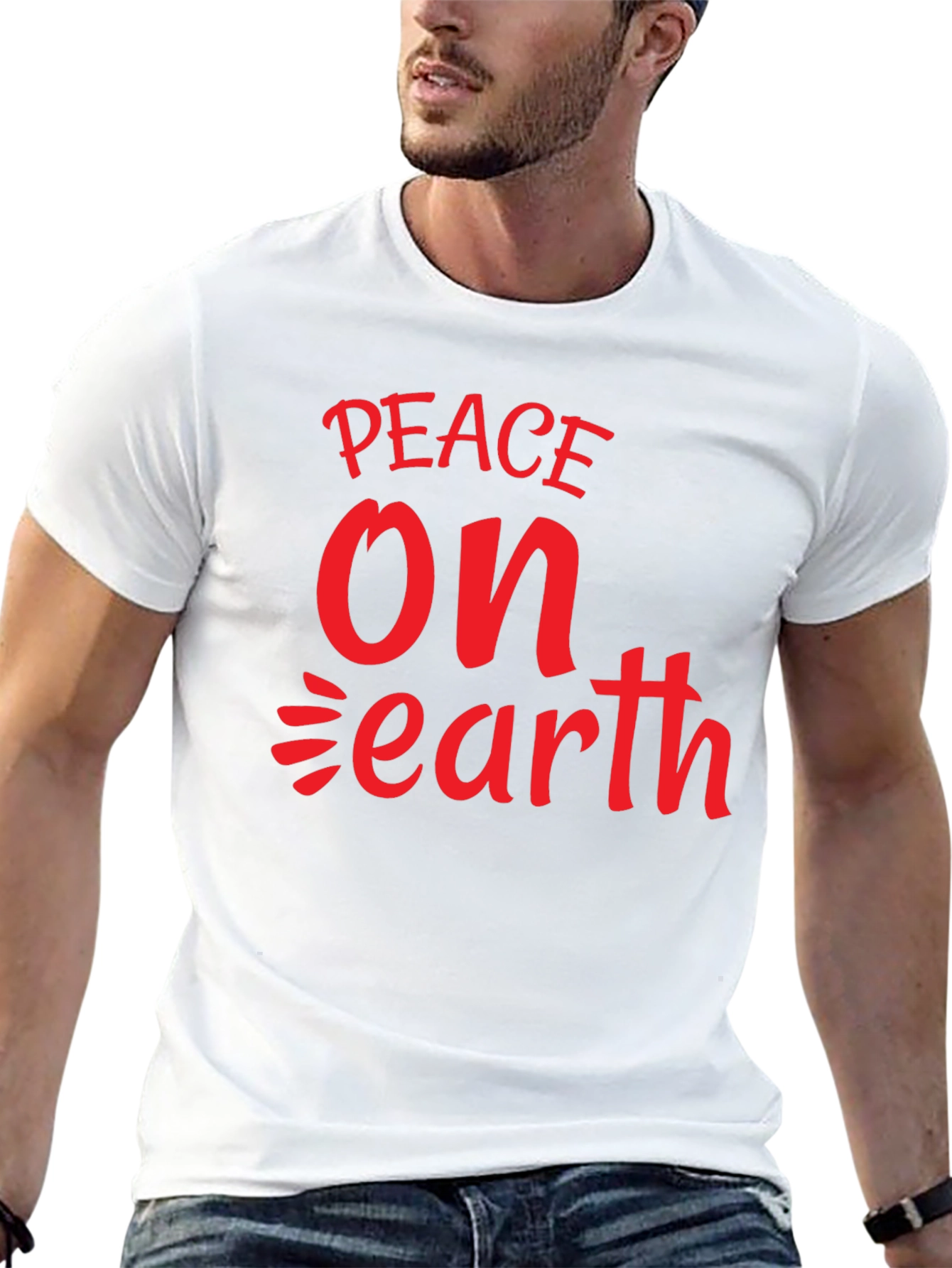 Black Peace On Earth Graphic Tee - Black Cotton view 13