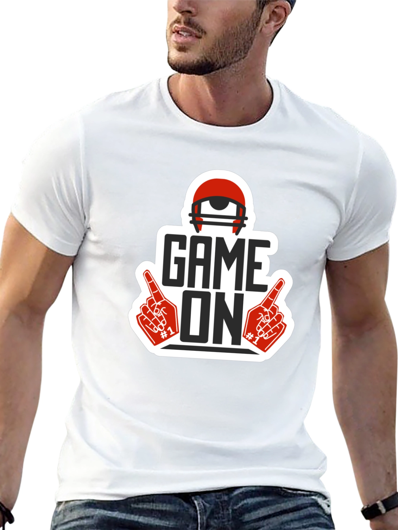 Black Game On Football T-Shirt view 13