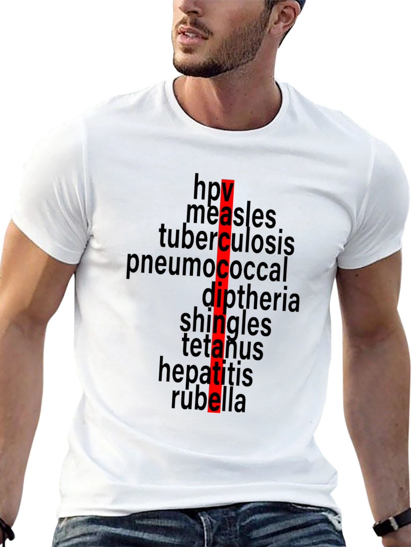 Black Vaccinate! Black T-Shirt - Prevent Disease view 13