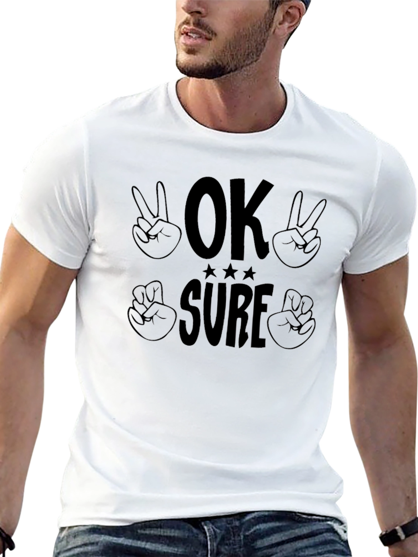 Black OK Sure Graphic Tee - Unisex Comfort view 13