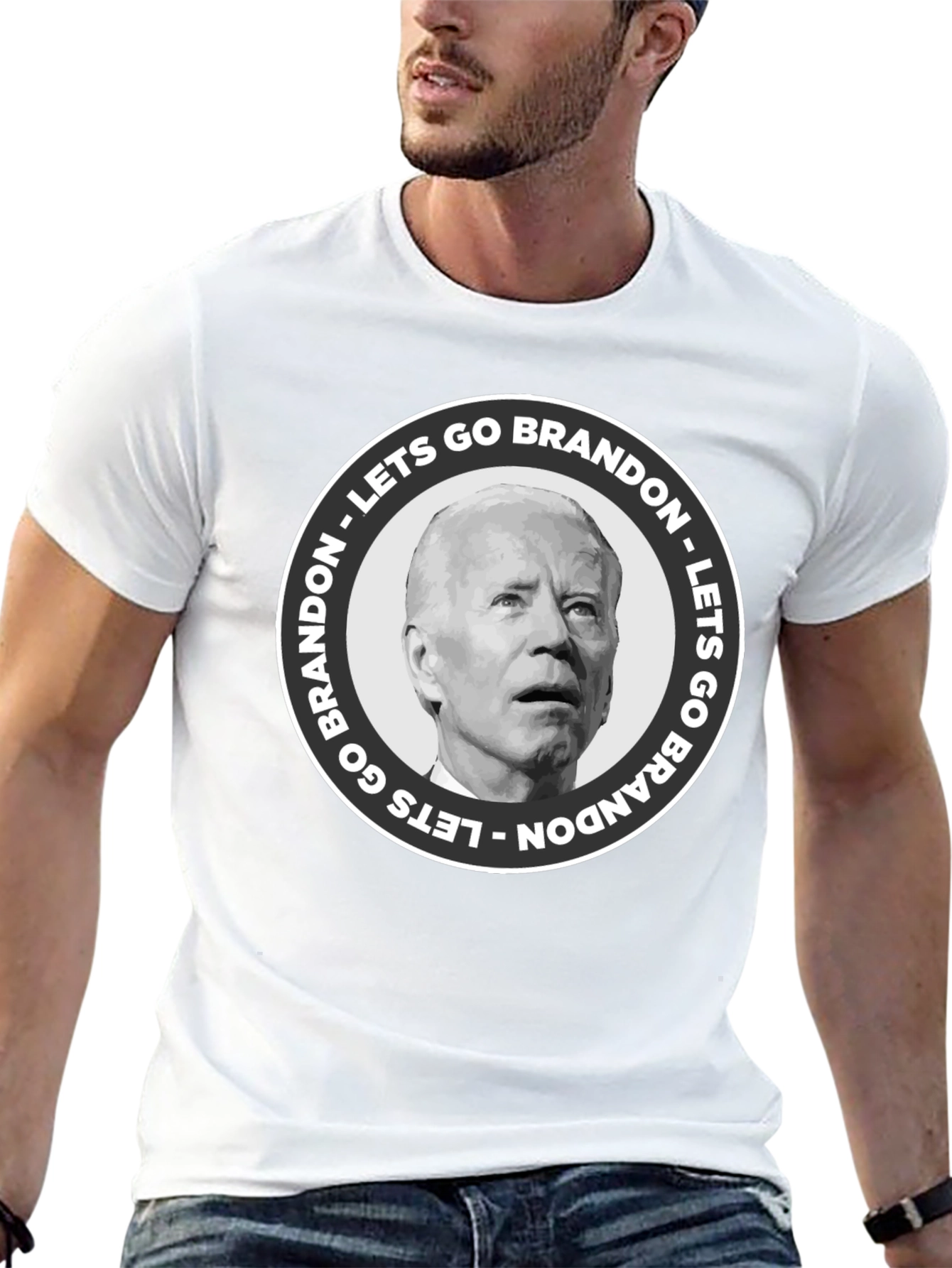 Black Lets Go Brandon T-Shirt - Black Crew Neck Tee view 13