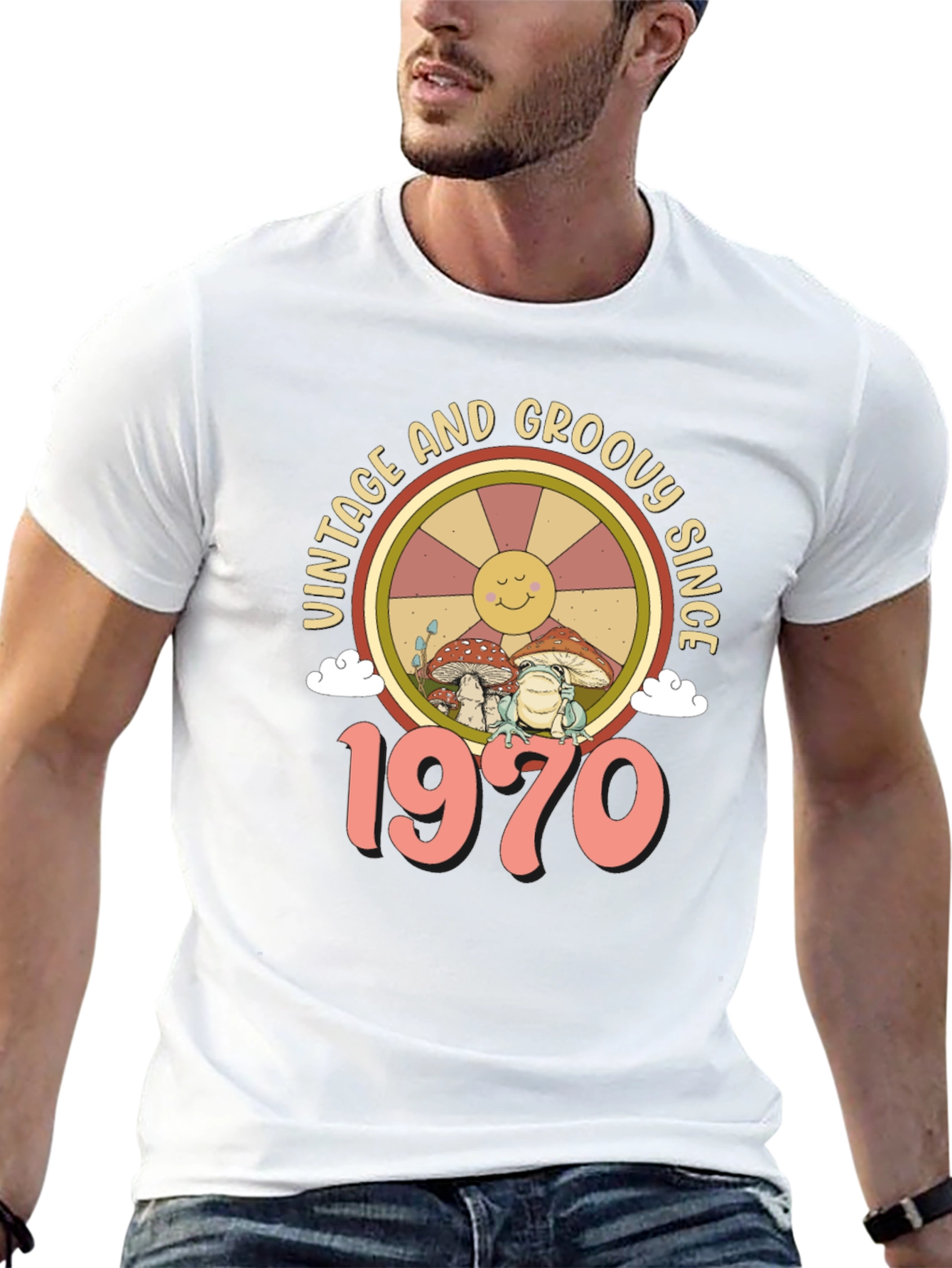 Black Vintage Groovy Since 1970 T-Shirt view 13