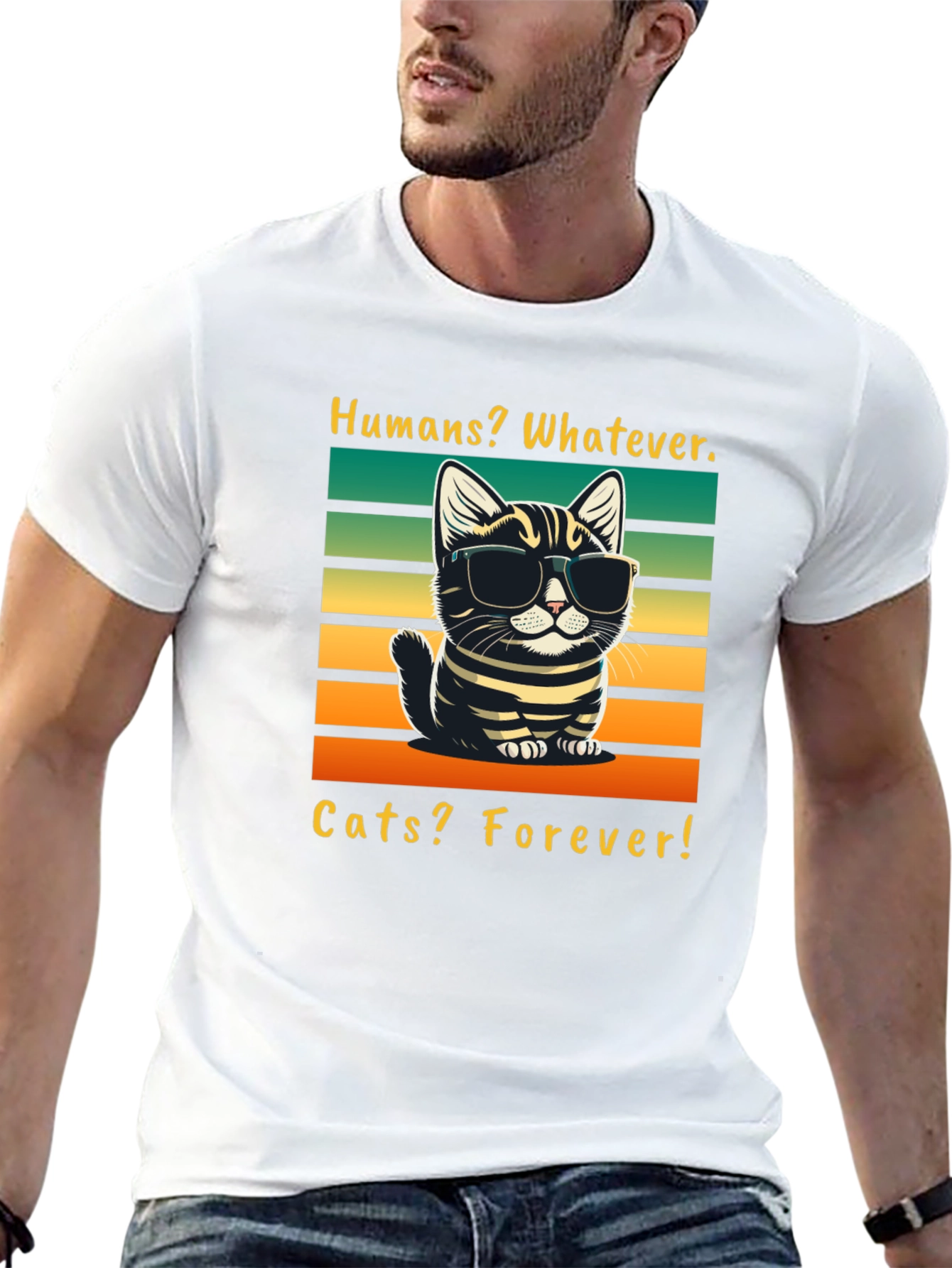 Black Humans Whatever Cats Forever T-Shirt view 13