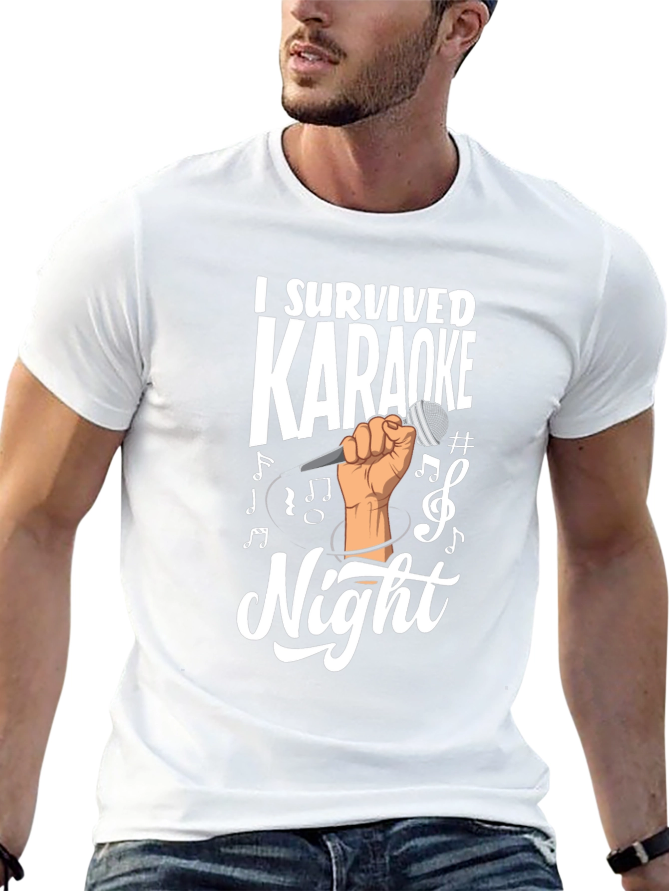 Black I Survived Karaoke Night Graphic T-Shirt view 13