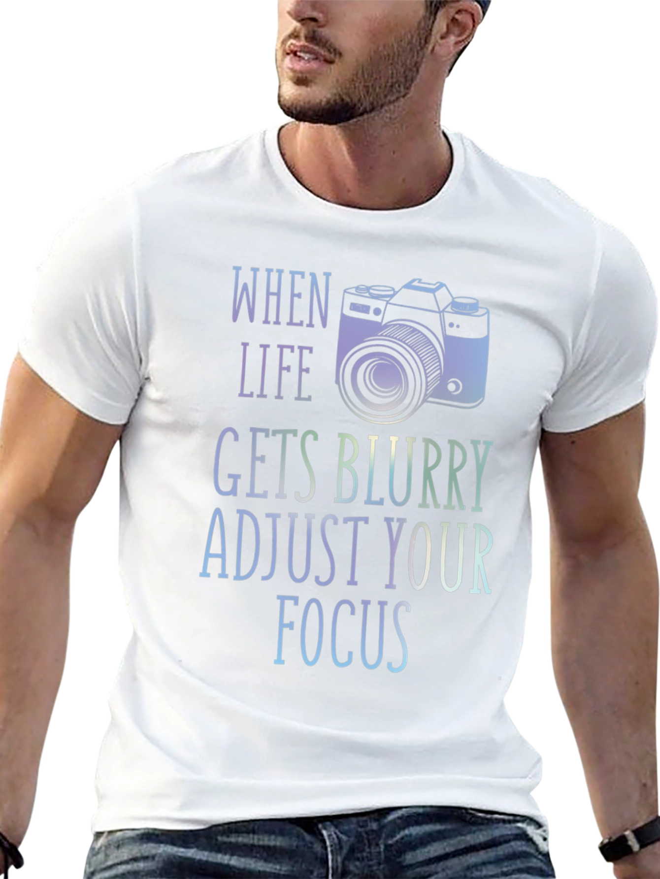 Black Adjust Your Focus Graphic T-Shirt view 13