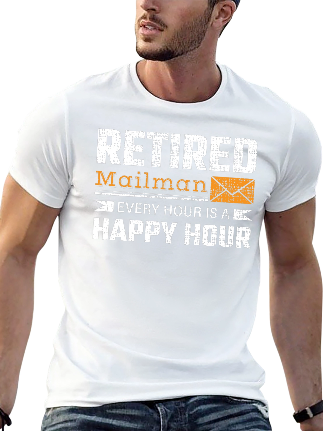 Black Retired Mailman Happy Hour Graphic Tee view 13