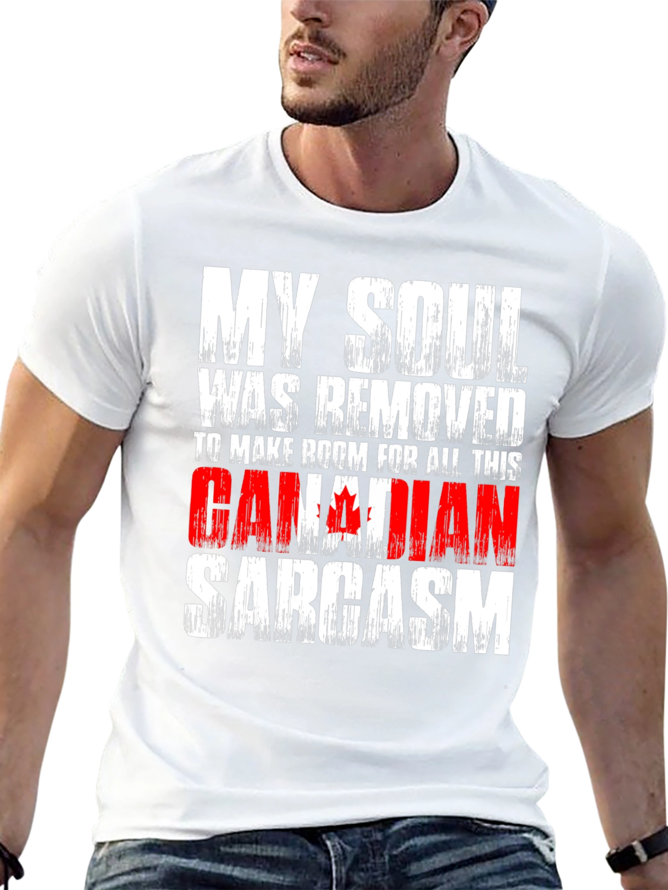 Black Canadian Sarcasm T-Shirt Funny Humor Graphic Tee view 13