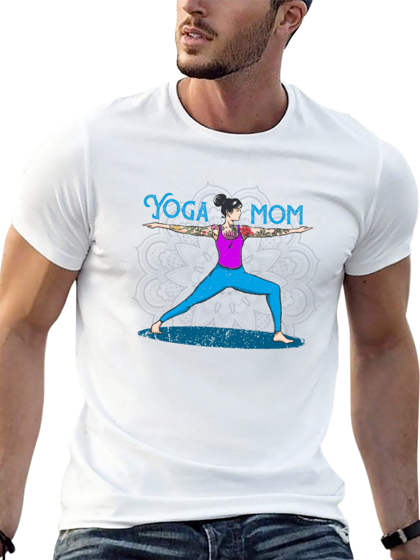 Black Yoga Mom T-Shirt - Black, Casual view 13