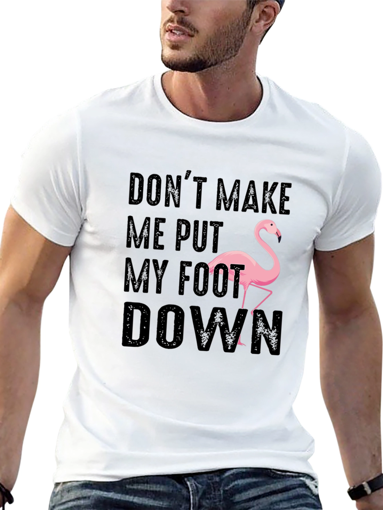 Black Don't Make Me Put My Foot Down Flamingo T-Shirt view 13