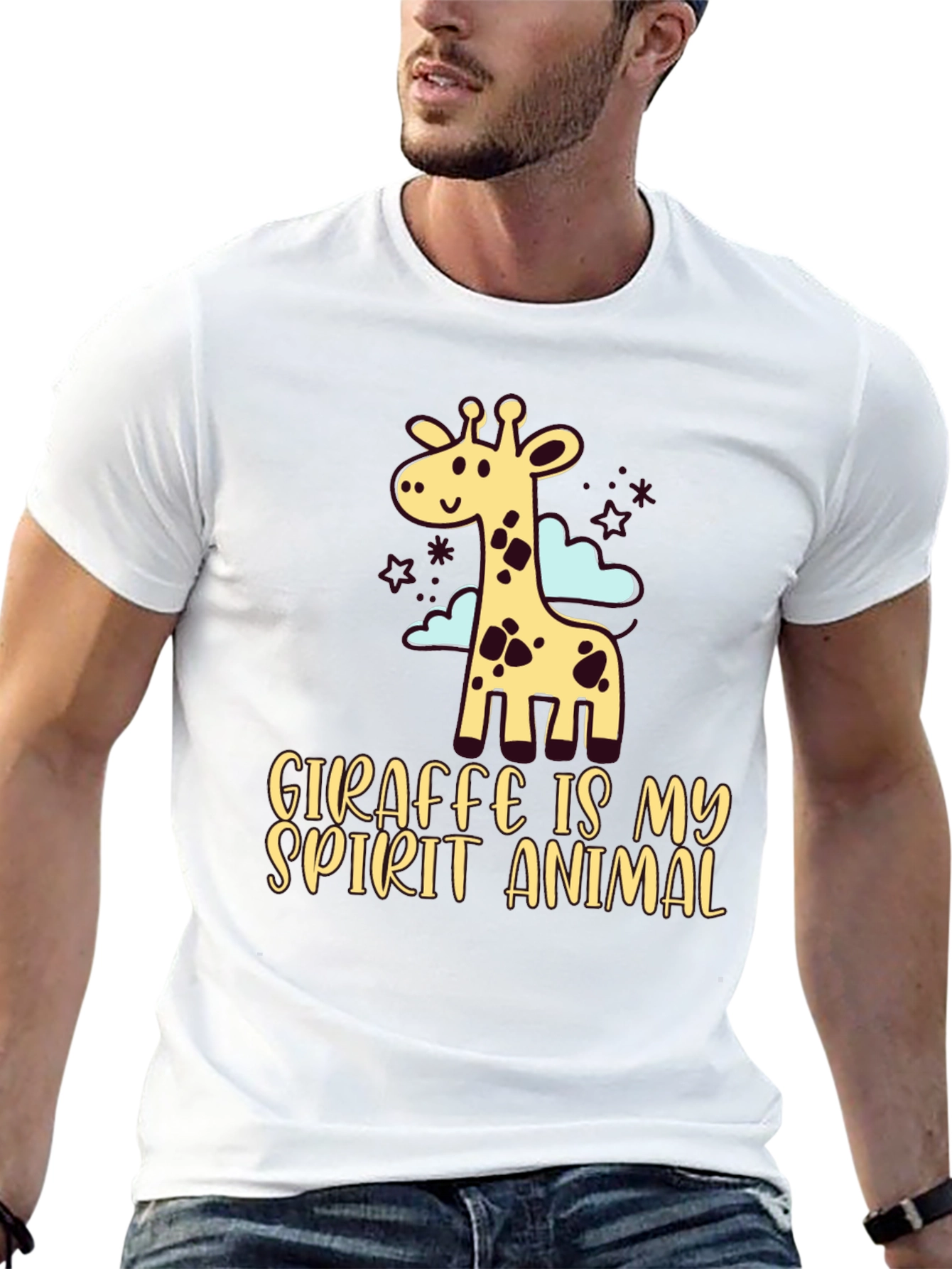 Black Giraffe Spirit Animal Graphic Tee - Unisex view 13