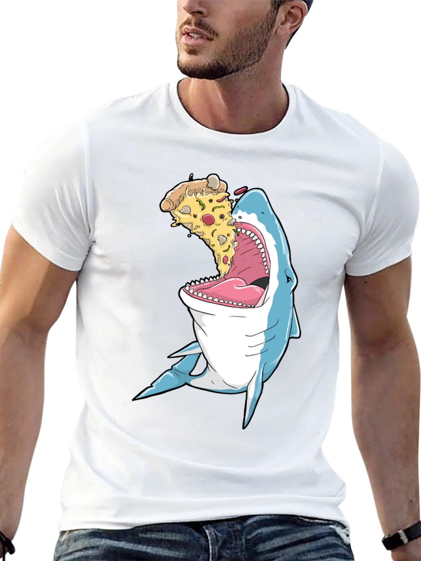 Black Shark Pizza T-Shirt view 13