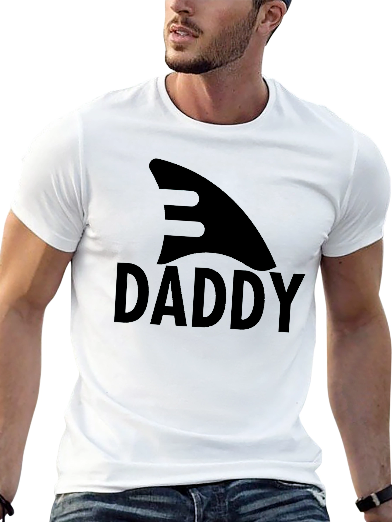Black Shark Daddy Graphic Tee - Black Cotton T-Shirt view 13