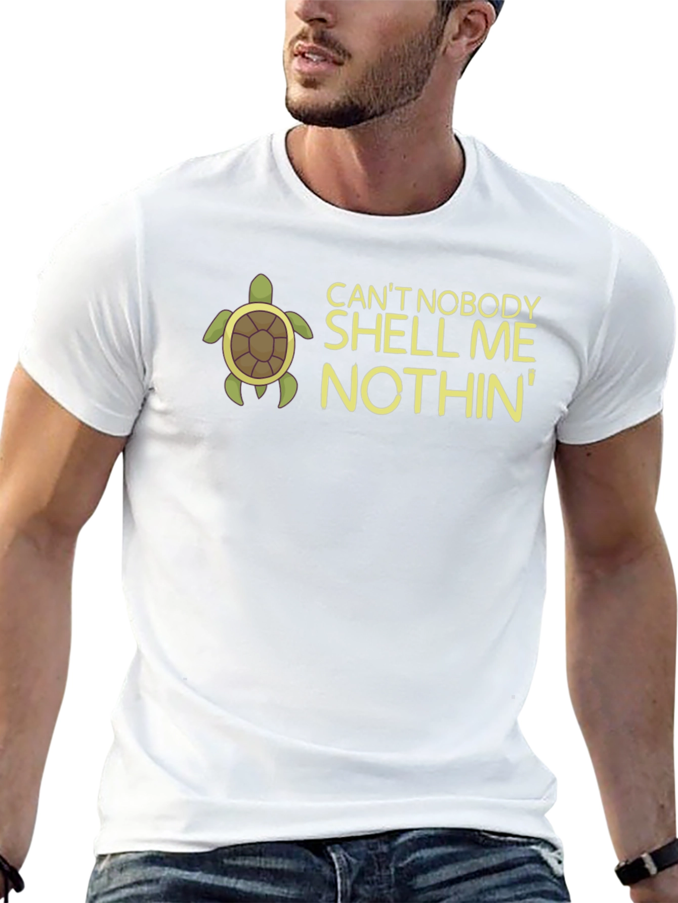 Black Can't Nobody Shell Me Nothin' Turtle Graphic T-Shirt view 13