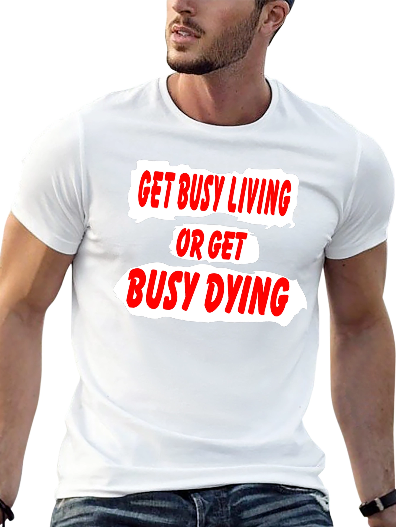Black Get Busy Living T-Shirt view 13