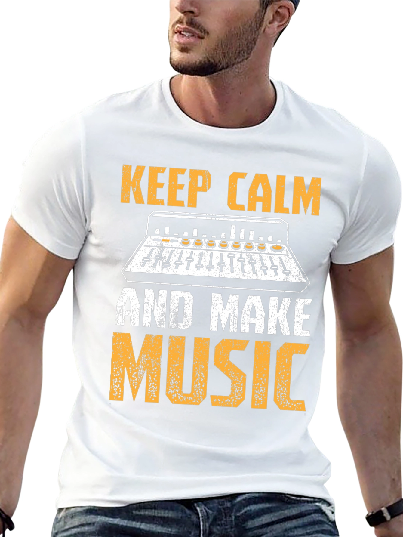 Black Keep Calm and Make Music T-Shirt view 13