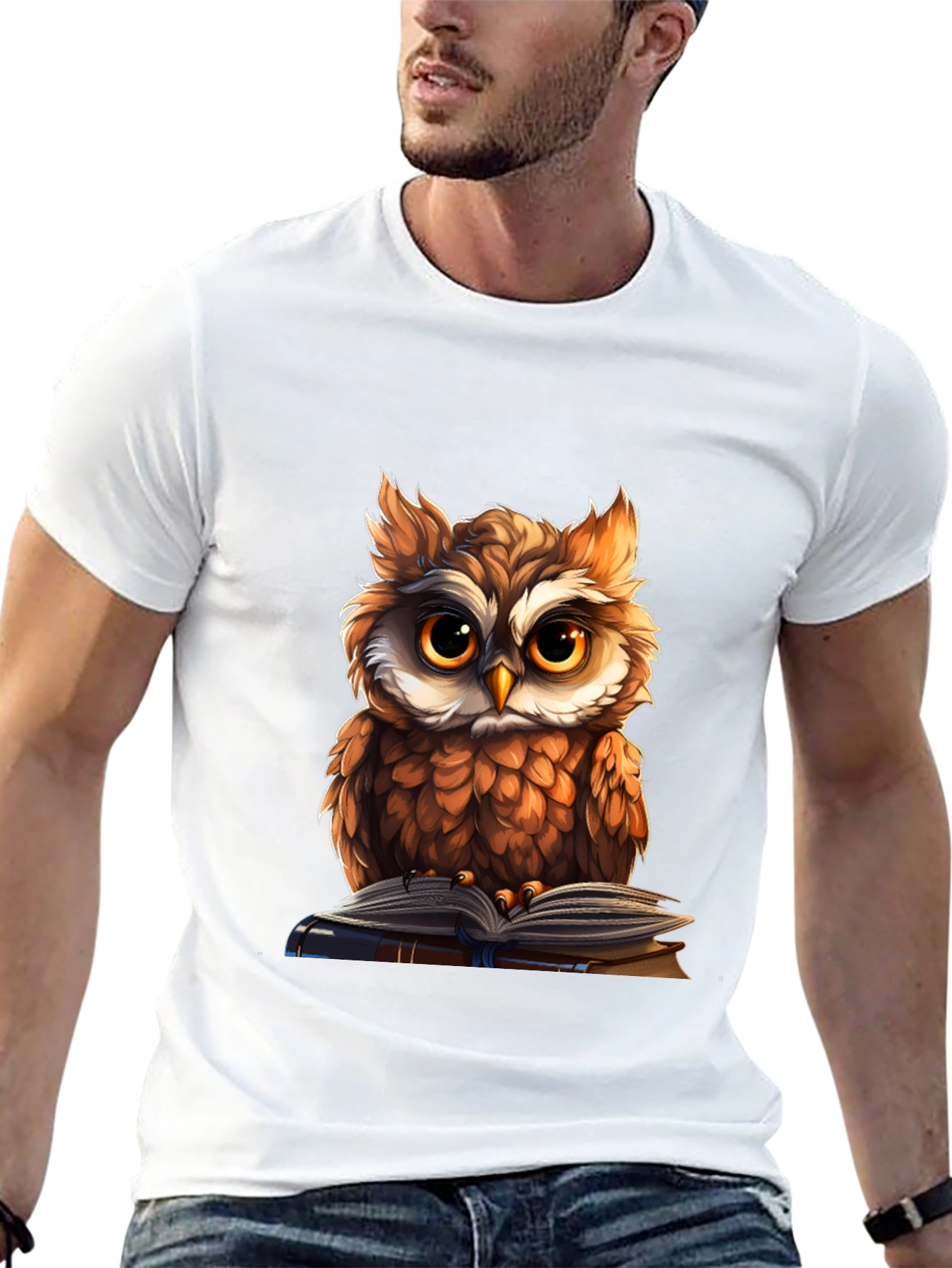 Black Owl Reading Book Graphic Tee view 13