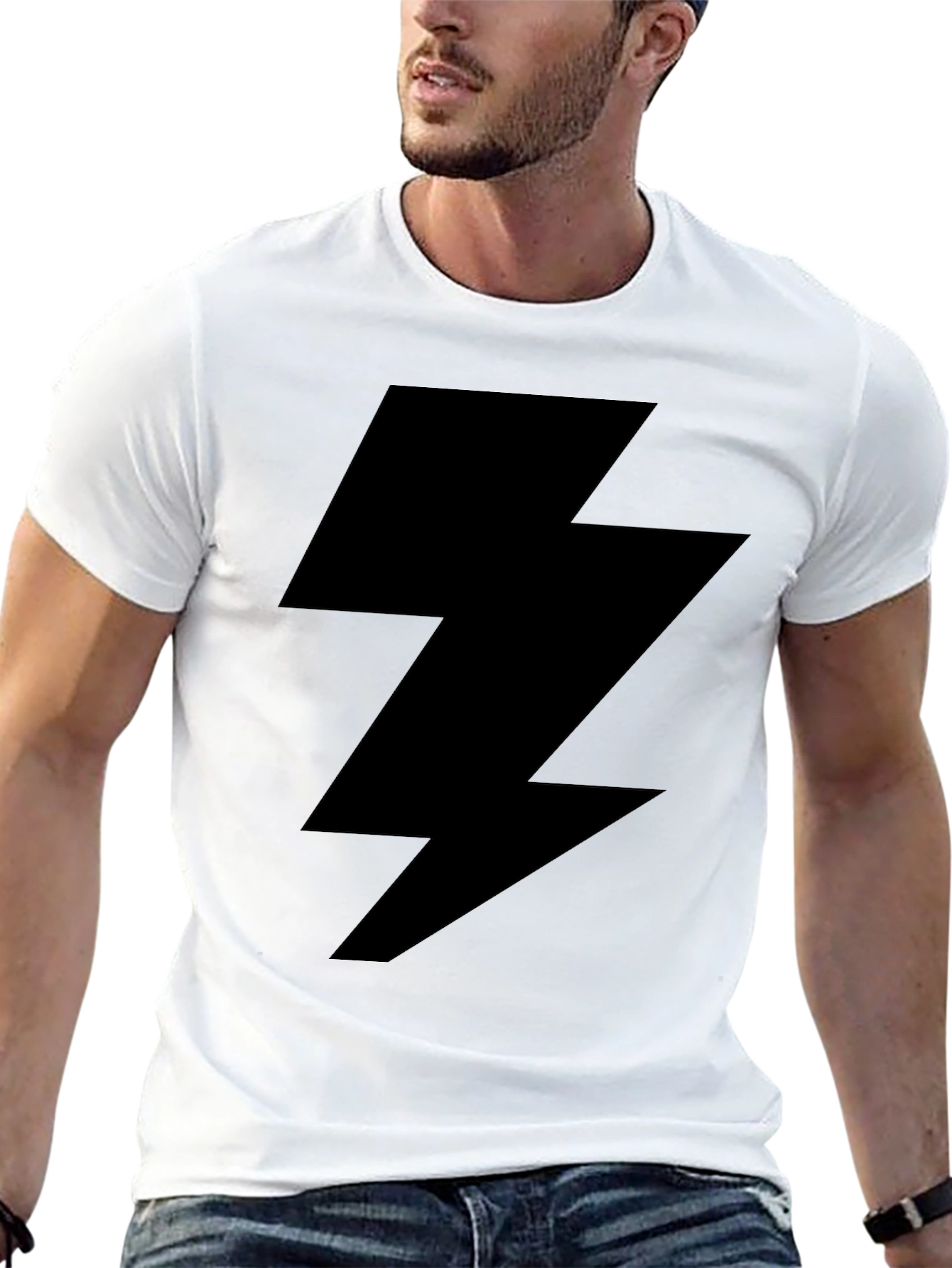 Black Black Lightning Bolt Graphic Tee - Men's view 13