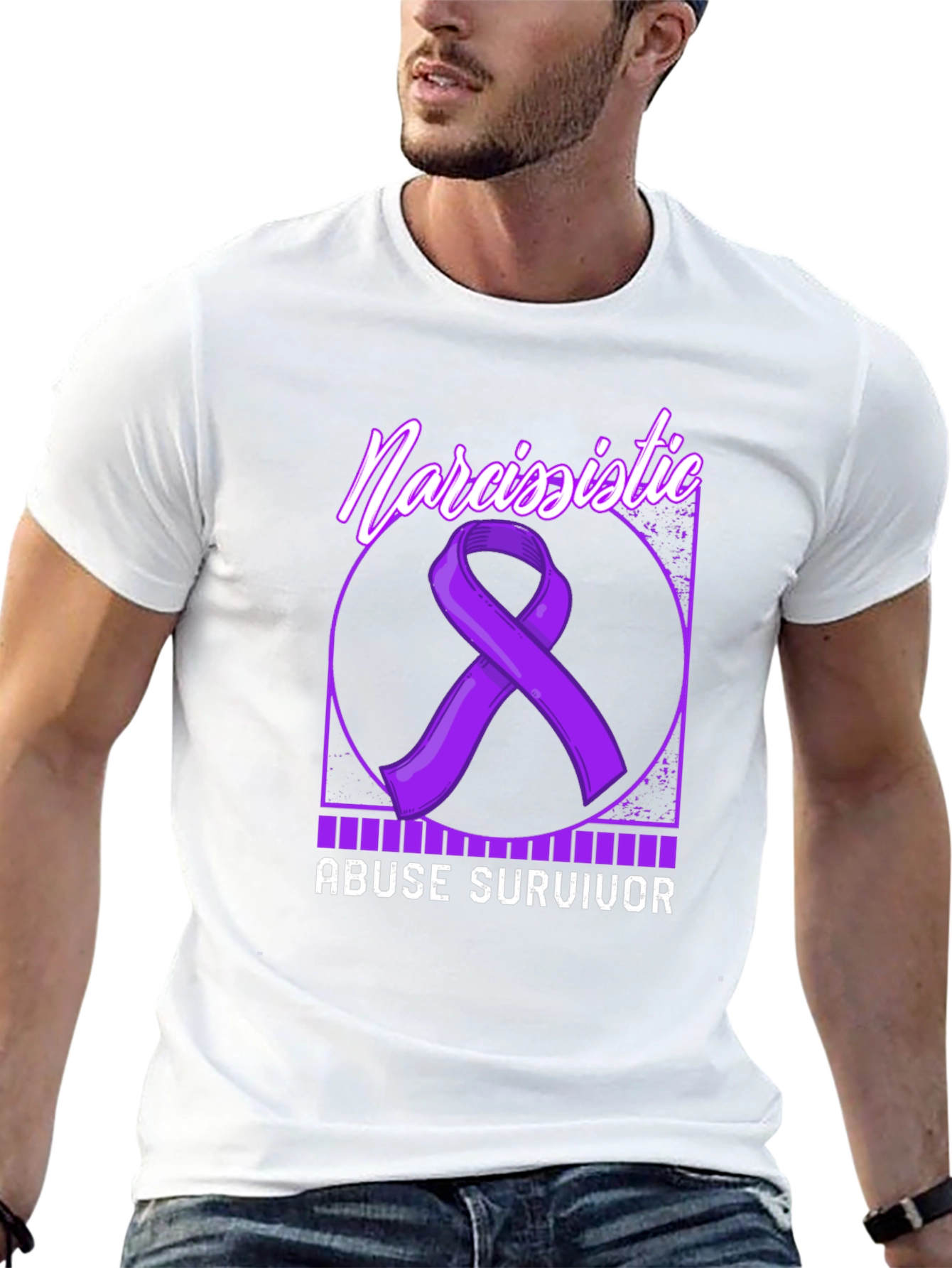 Black Narcissistic Abuse Survivor Awareness T-Shirt view 13
