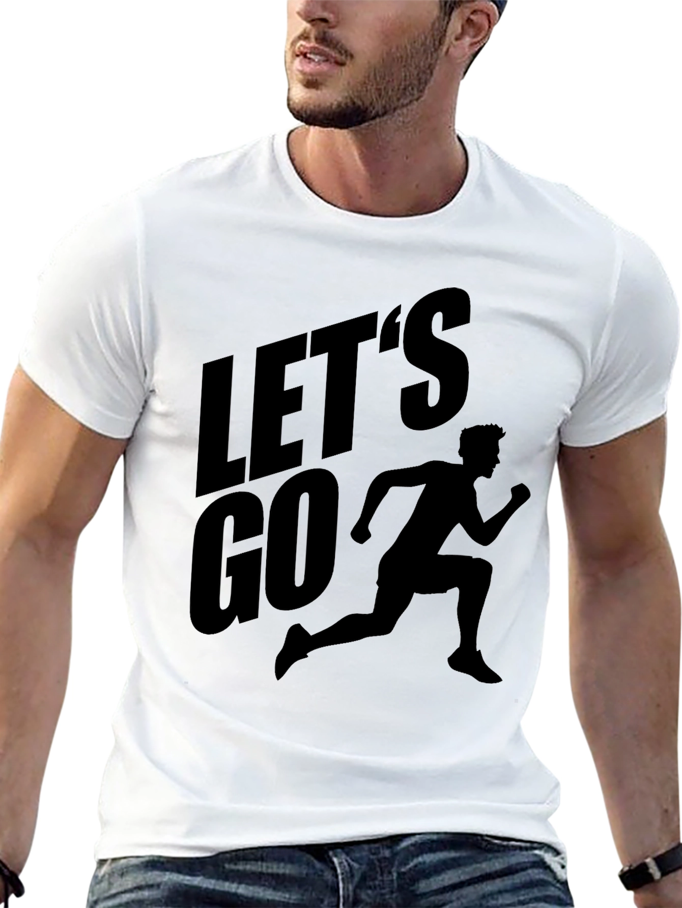 Black Let's Go Runner Graphic T-Shirt - Black view 13