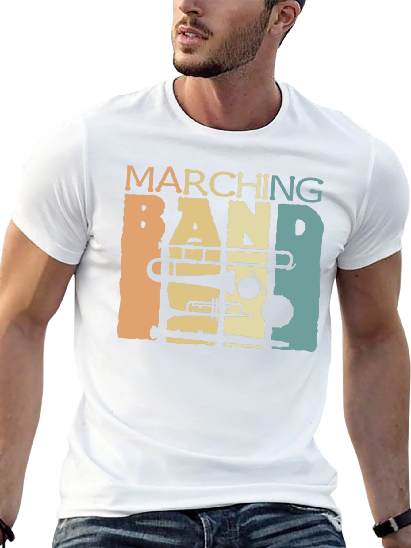 Black Marching Band Retro T-Shirt view 13