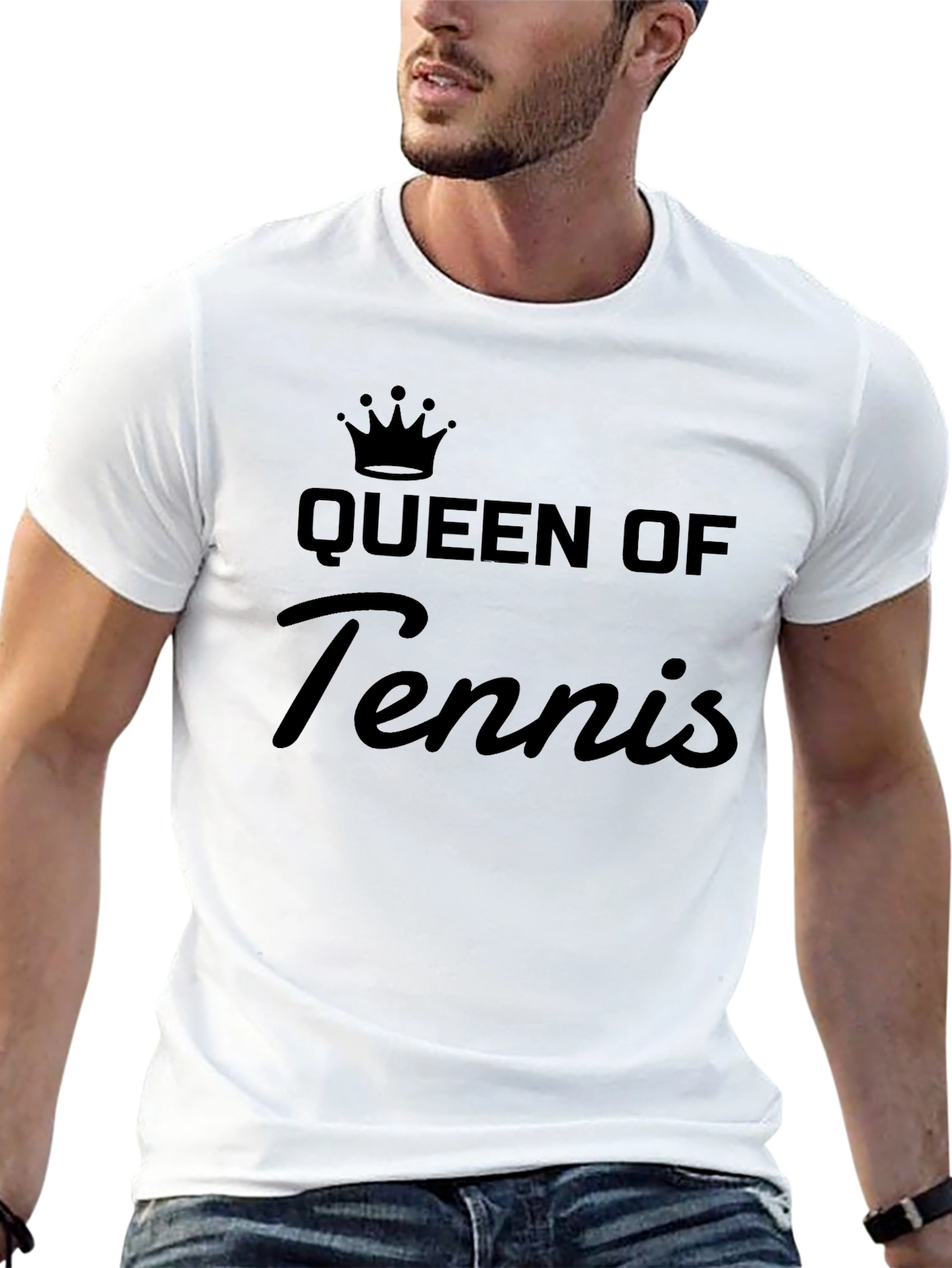 Black Queen of Tennis Black T-Shirt view 13