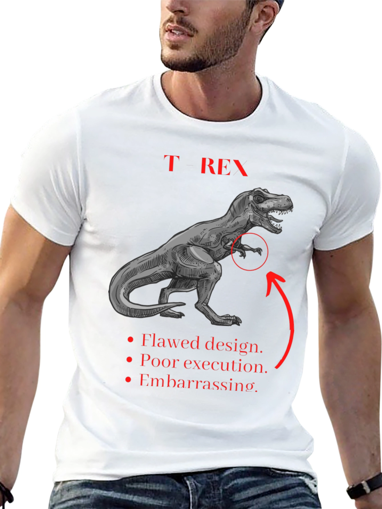 Black T-Rex Graphic Tee: Funny Dinosaur Shirt view 13