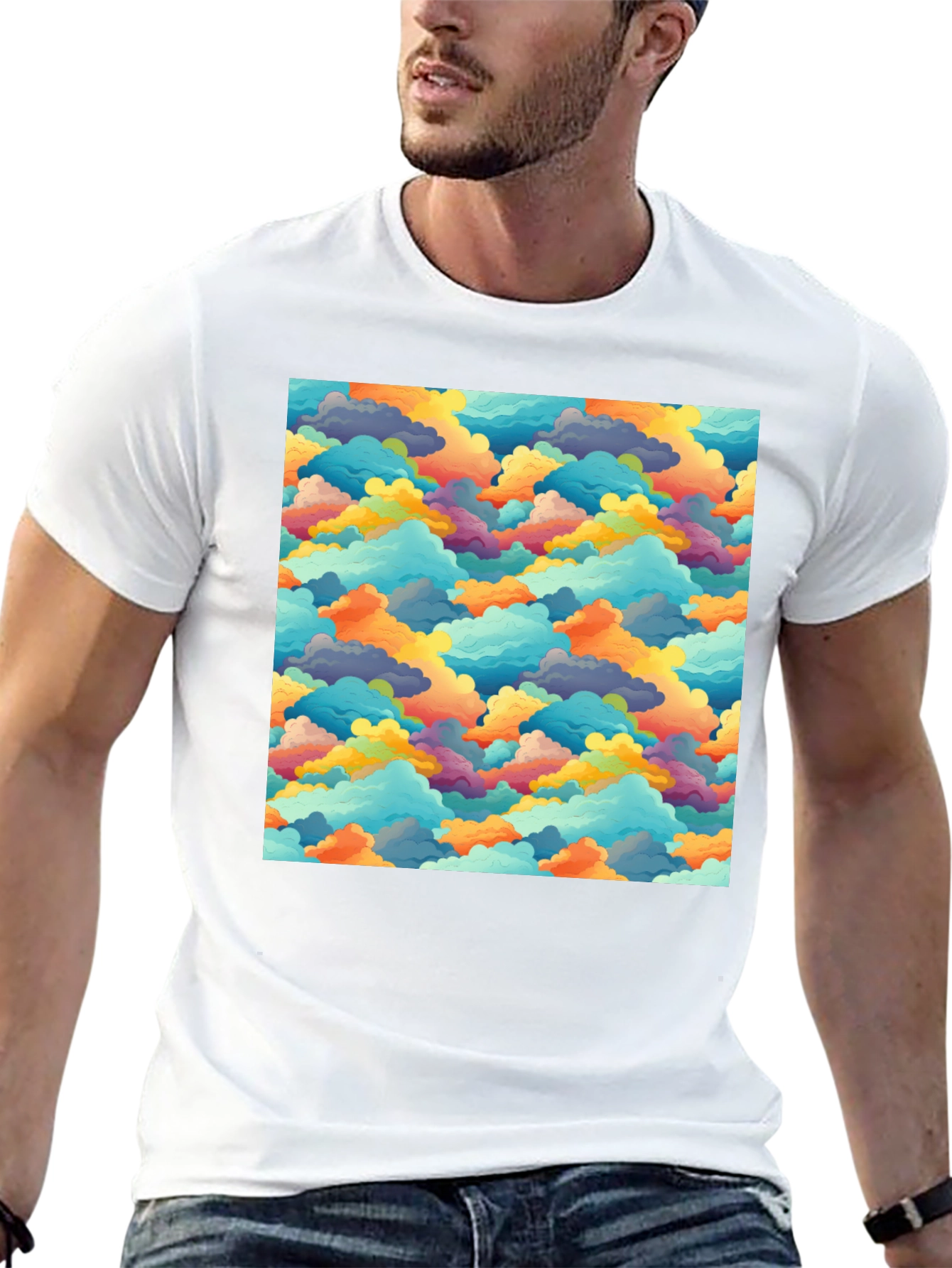 Black Cloudscape Pattern Tee view 13