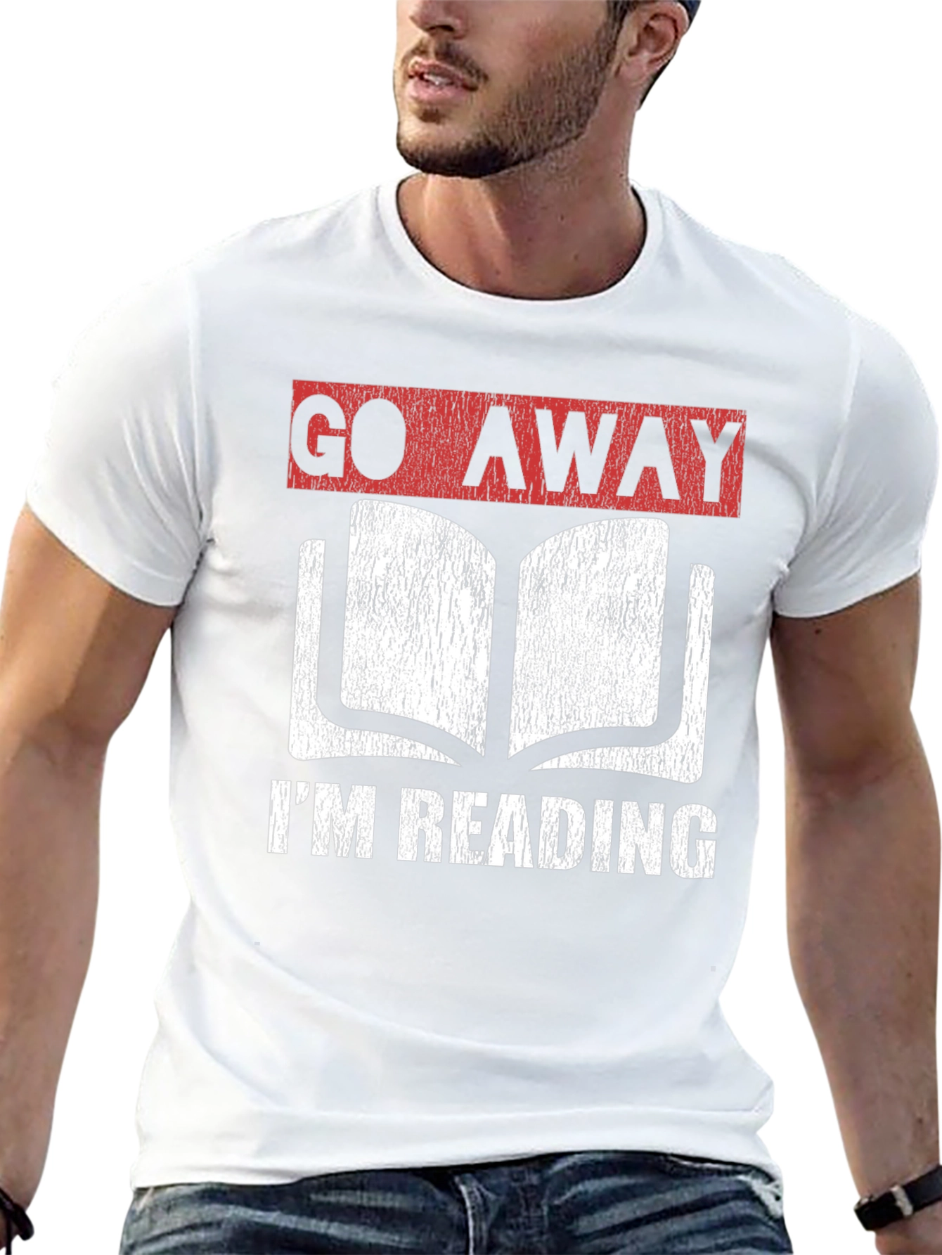 Black Go Away I'm Reading Graphic T-Shirt - Book Lover Tee view 13