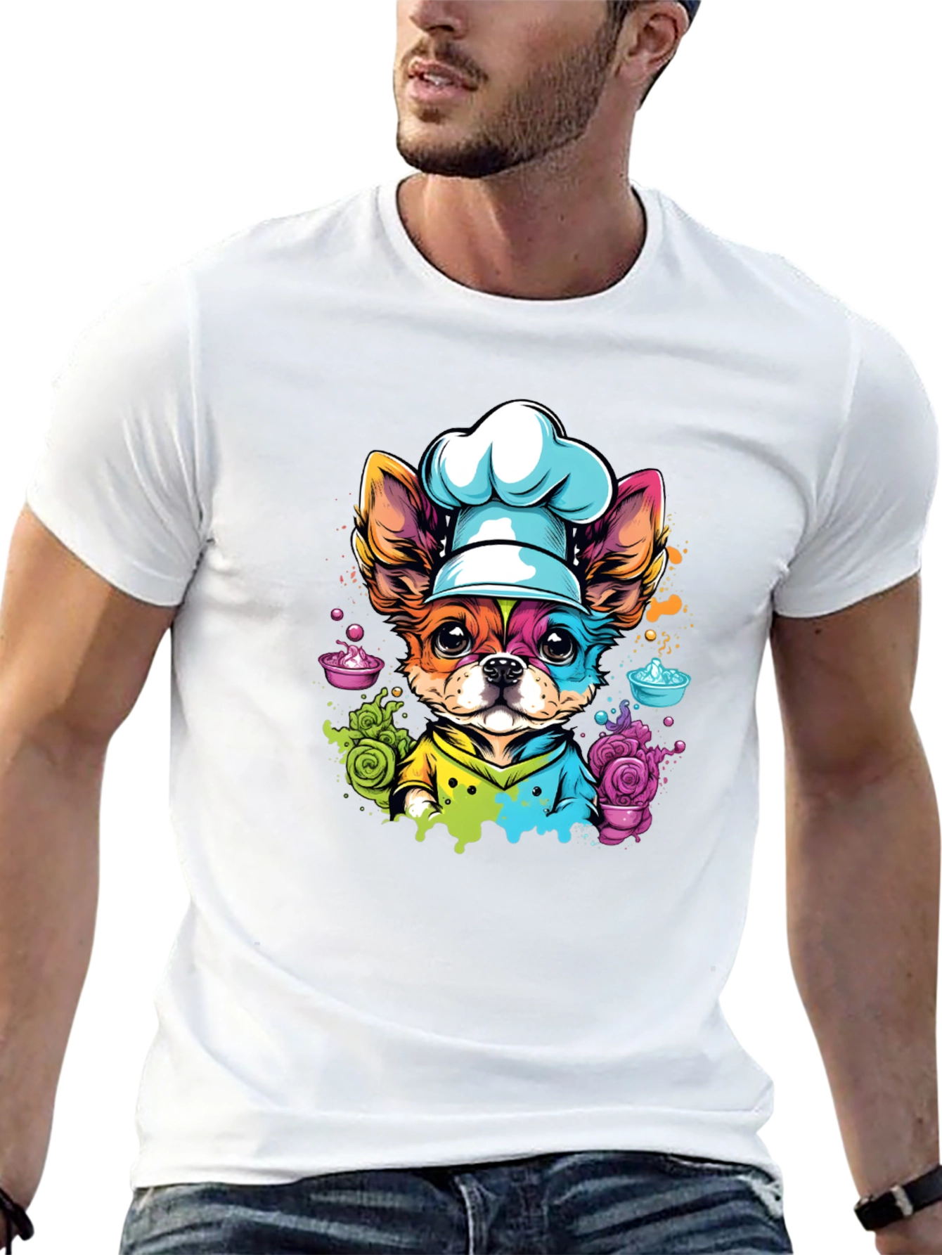 Black Chef Dog Graphic T-Shirt - Cute & Unique view 13