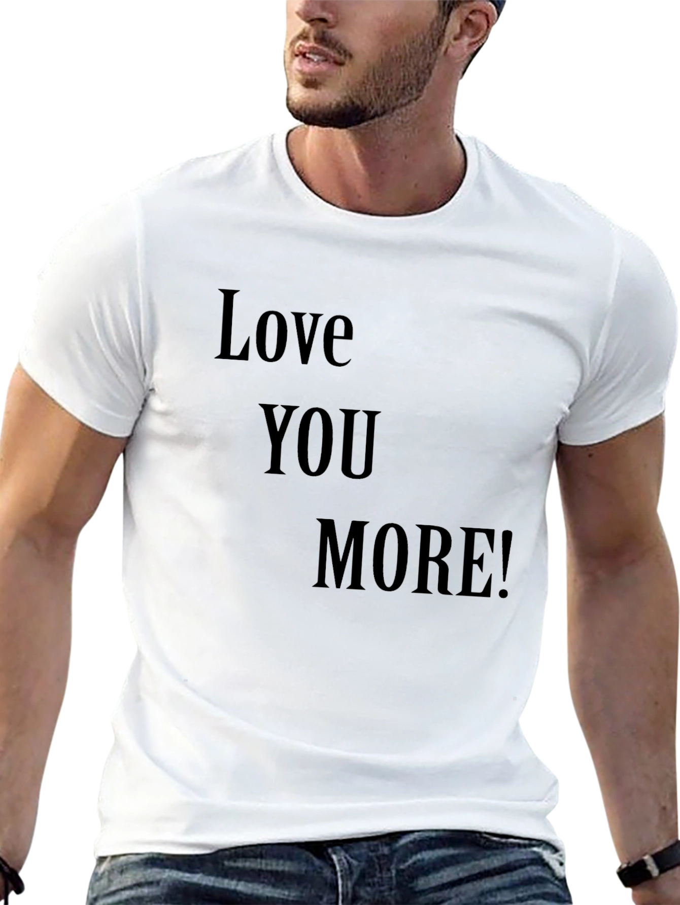 Black Love You More! Graphic Black T-Shirt view 13