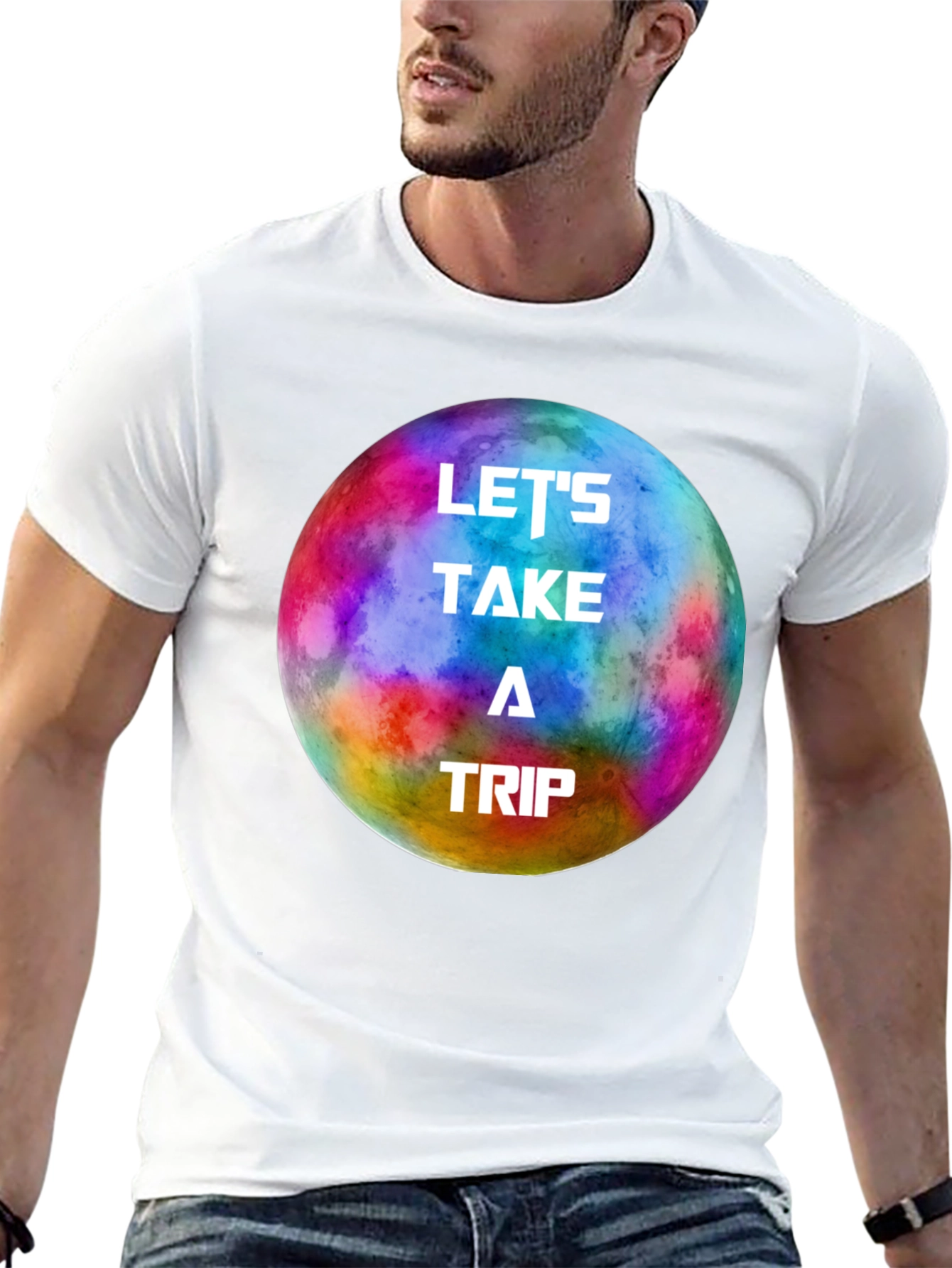 Black Let's Take a Trip Graphic Tee - Colorful Space Adventure view 13