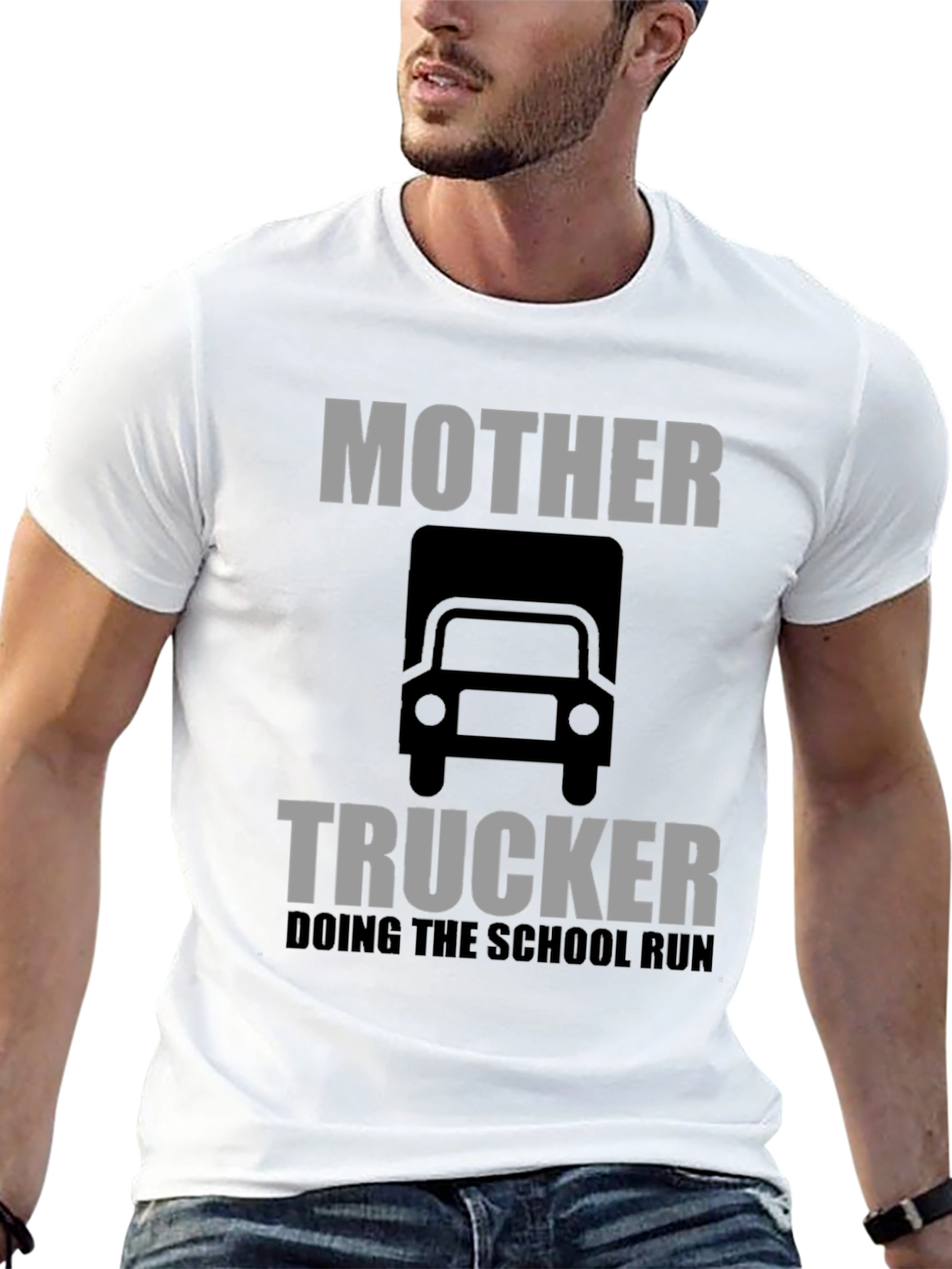 Black Mother Trucker T-Shirt: Doing the School Run Funny Tee view 13