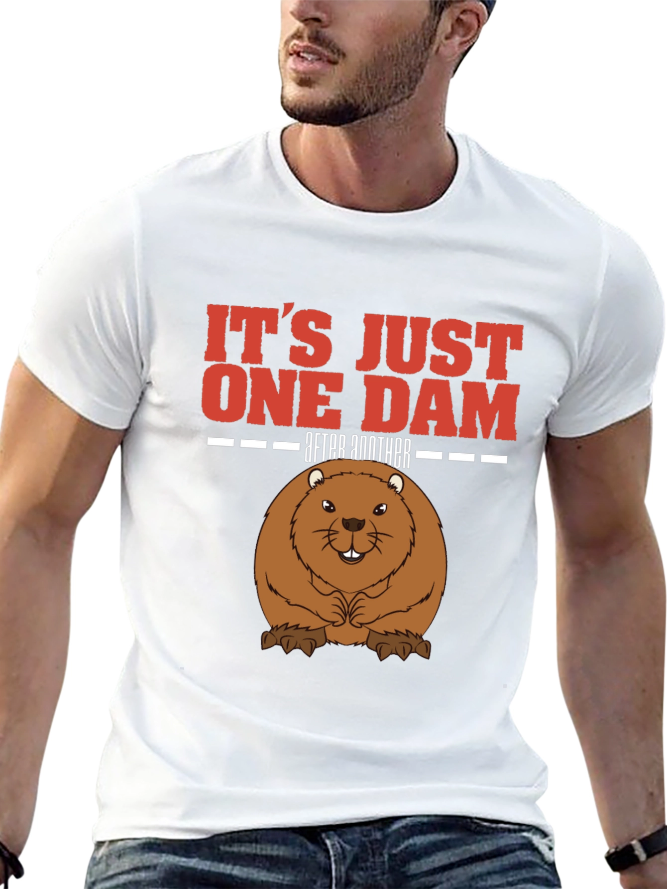 Black It's Just One Dam After Another Beaver T-Shirt view 13