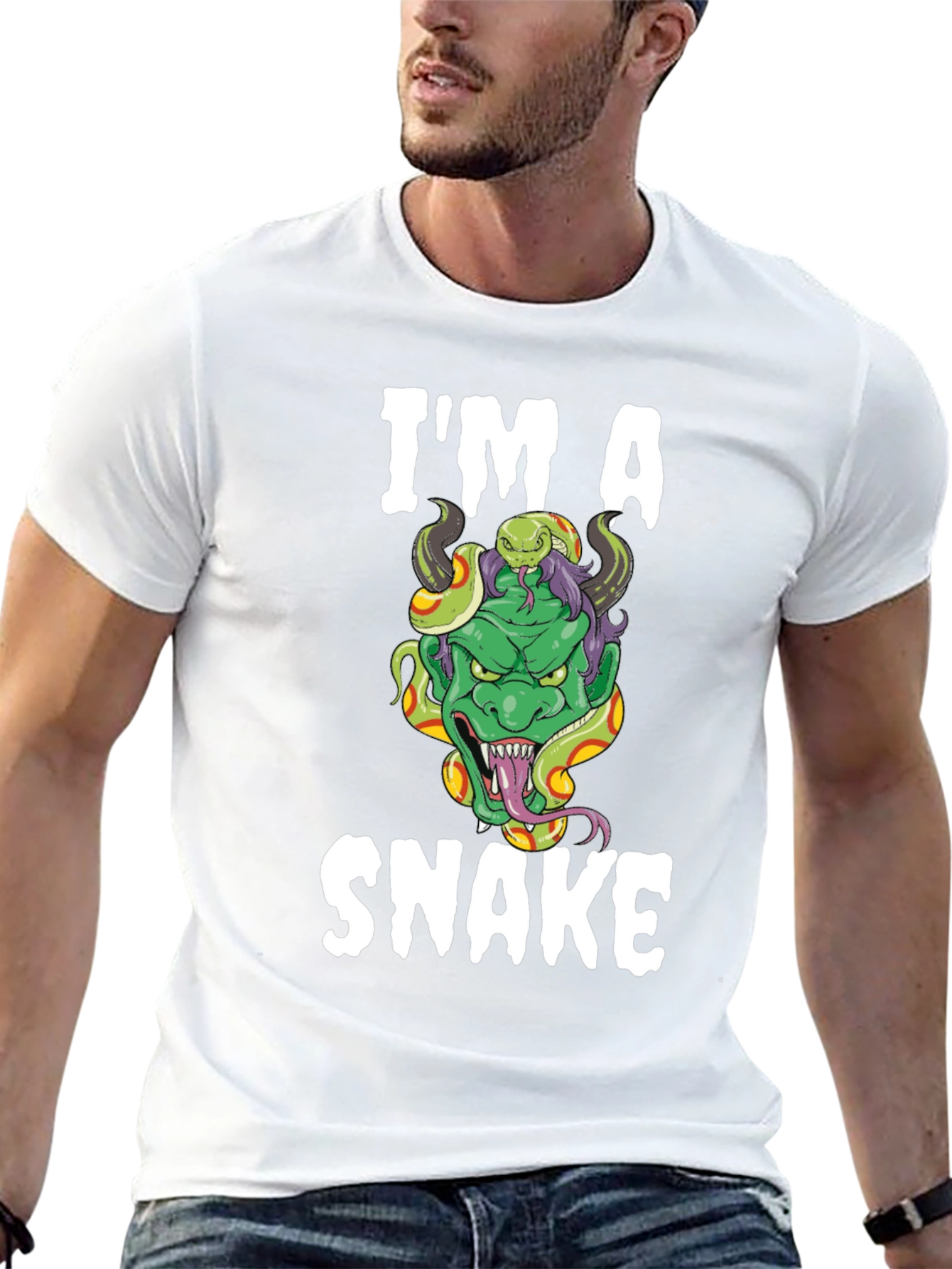 Black I'm A Snake Graphic T-Shirt view 13