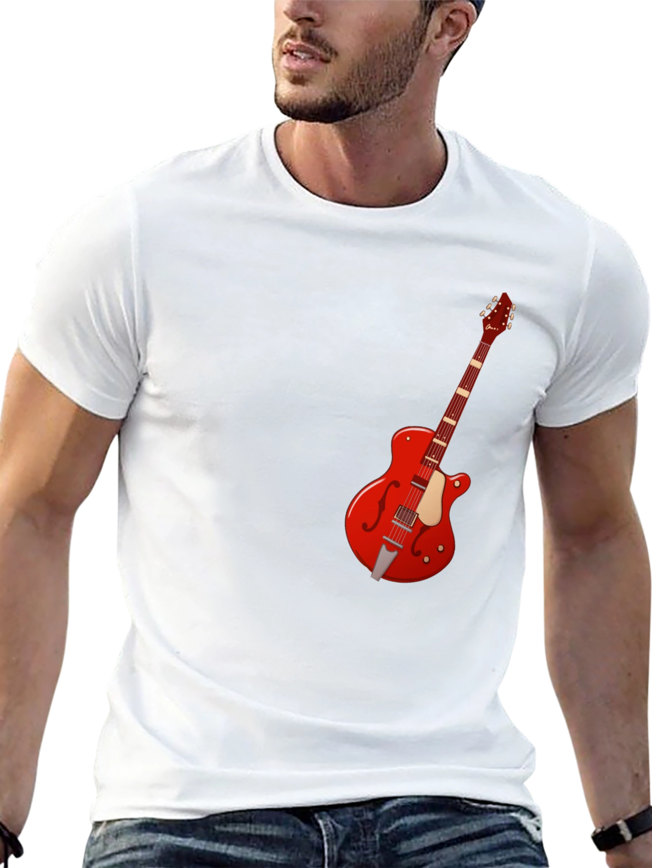 Black Guitar T-Shirt - Music Lover Tee view 13