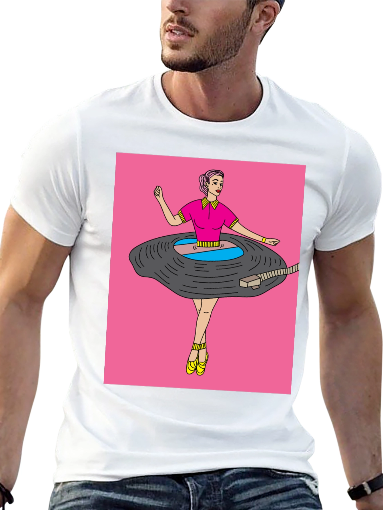 Black Funky Graphic Tee - Vinyl Record Dancer view 13