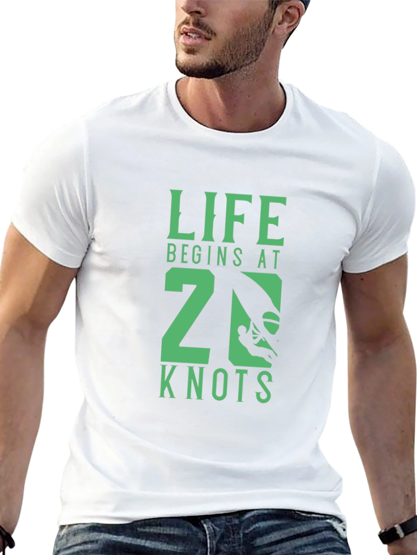 Black Life Begins at 20 Knots Graphic Tee - Black view 13