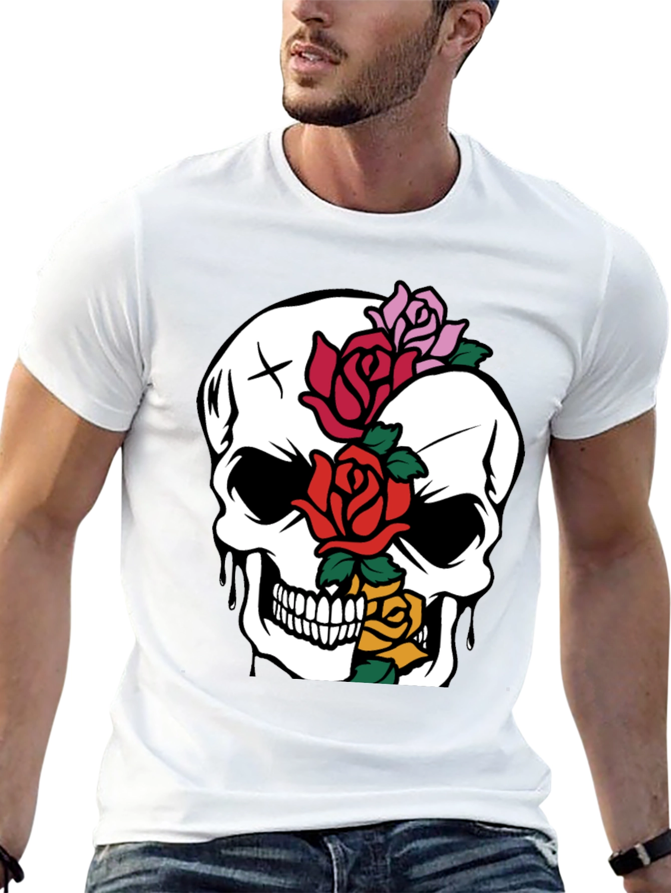 Black Skull & Roses Graphic Tee - Unique Style view 13