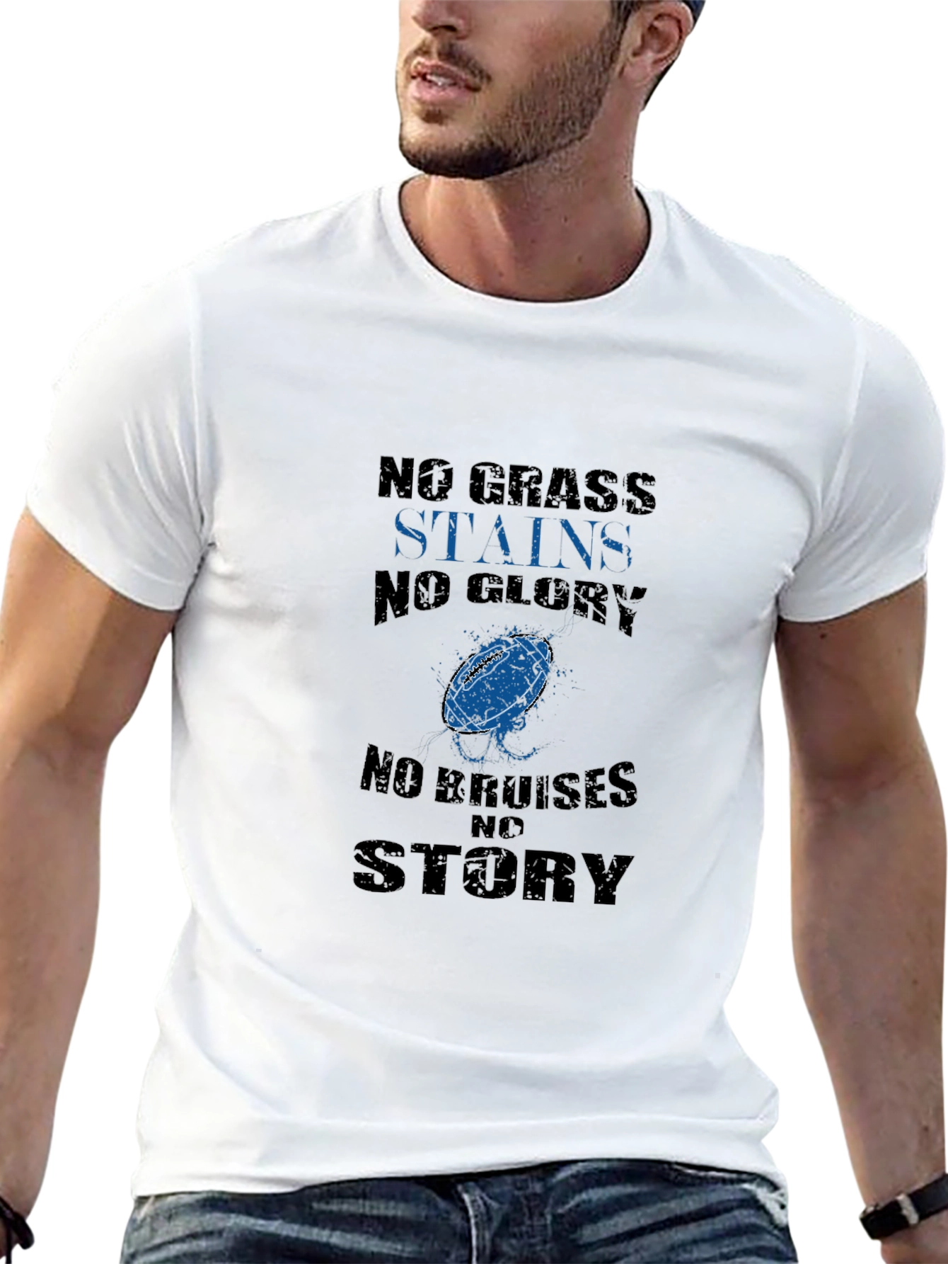 Black No Grass Stains No Glory T-Shirt view 13