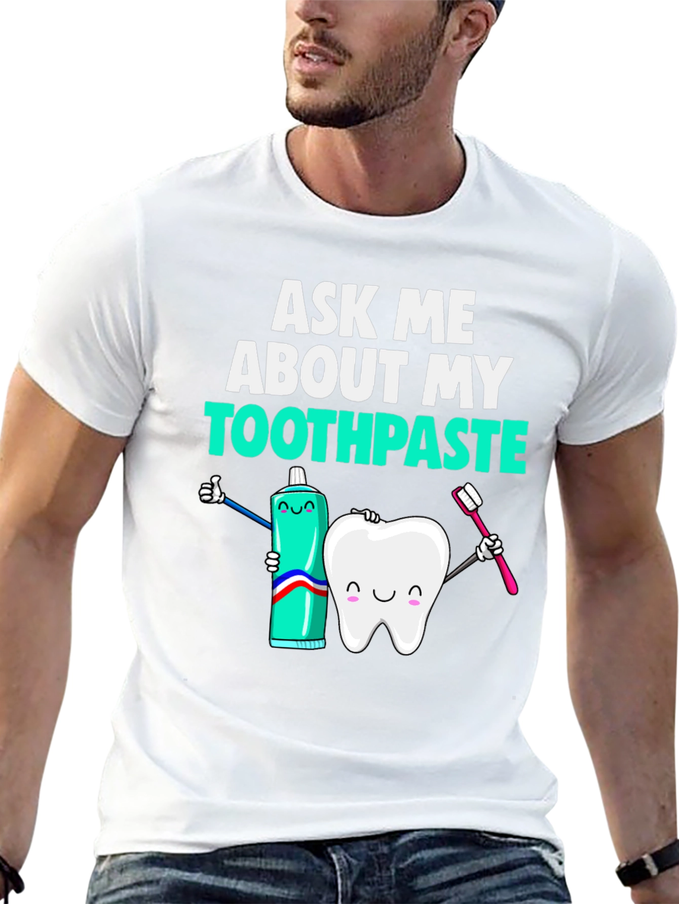 Black Ask Me About My Toothpaste T-Shirt Funny Dentist Tee view 13