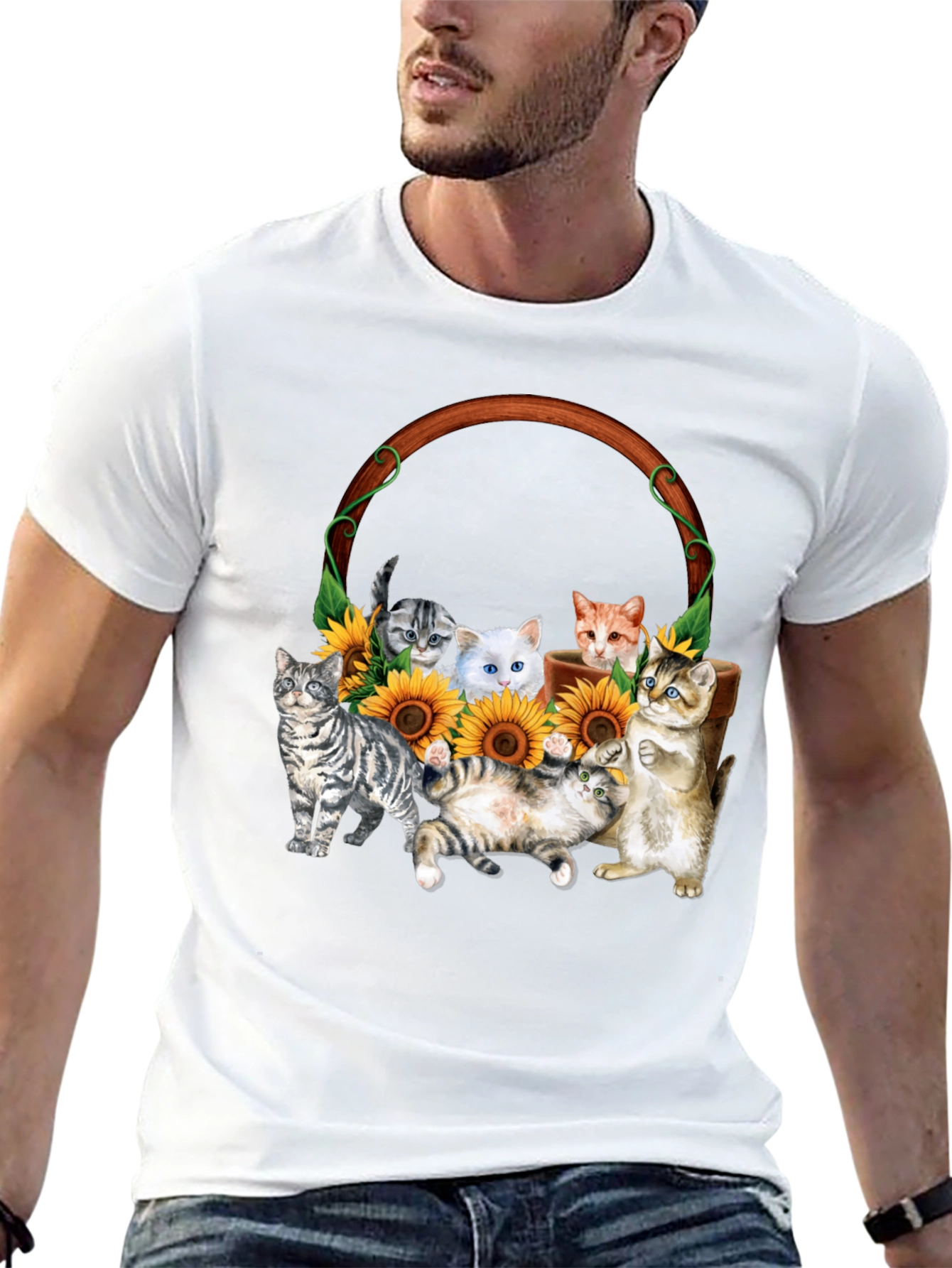 Black Cats and Sunflowers Graphic Tee view 13