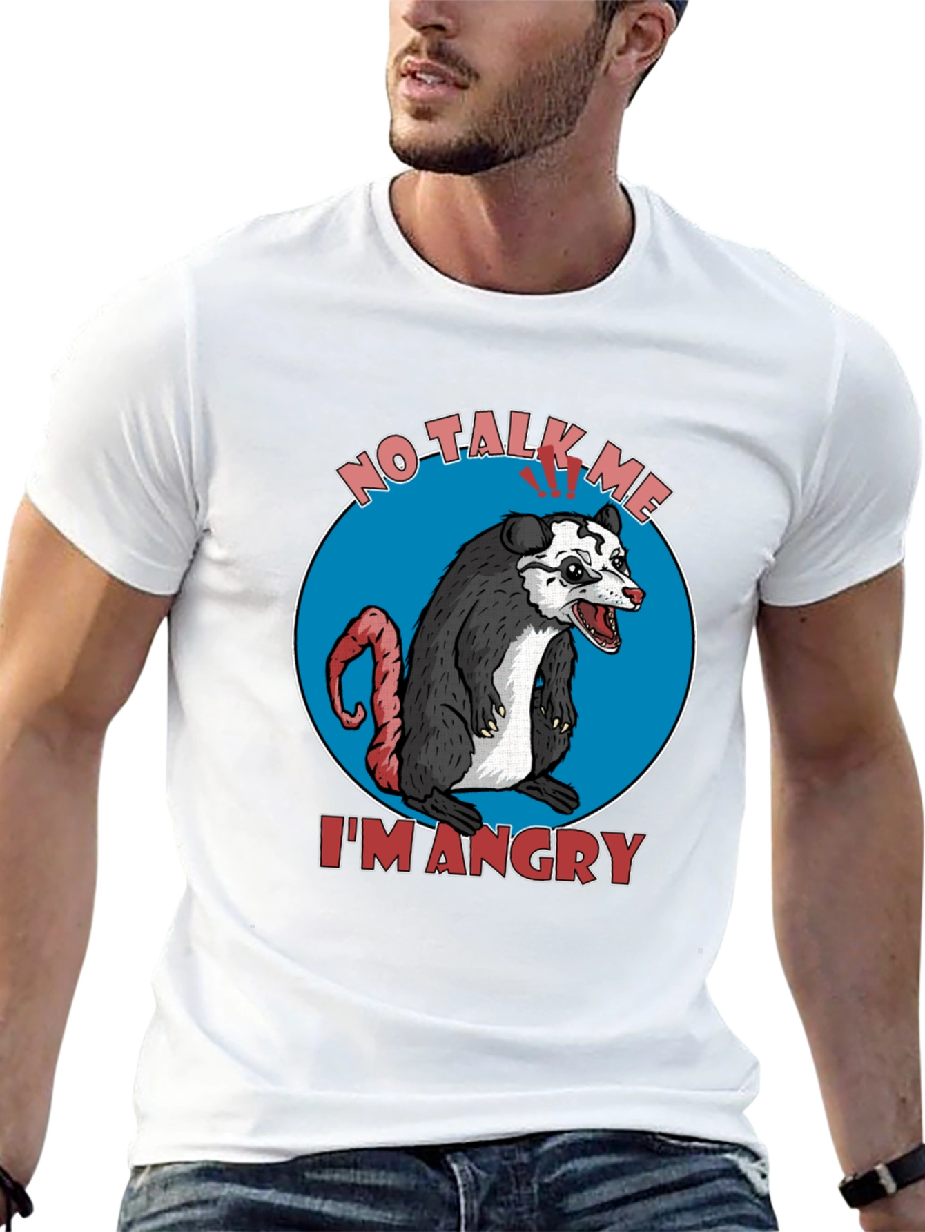 Black Angry Opossum Graphic Tee - No Talk Me I'm Angry! view 13