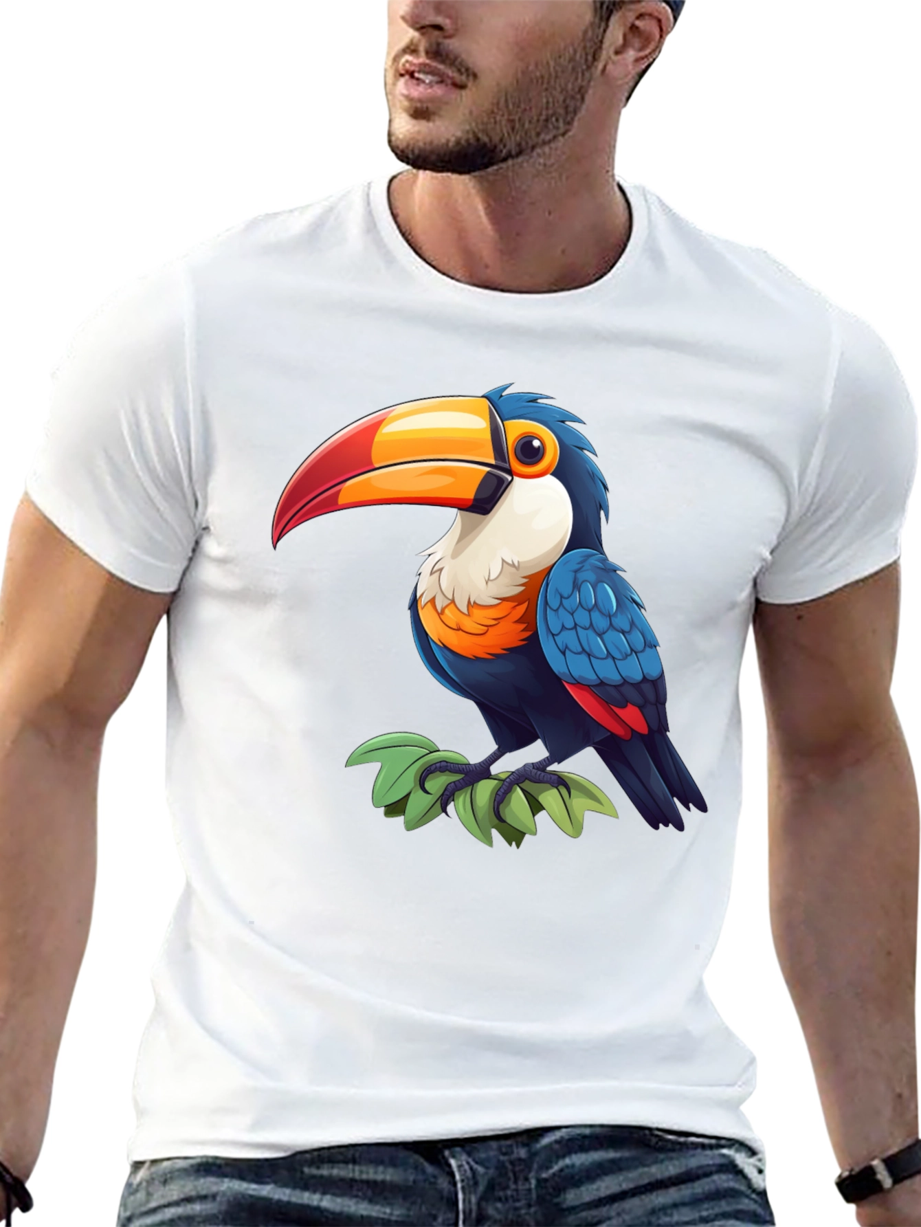Black Toucan Graphic Tee - Tropical Bird Shirt view 13