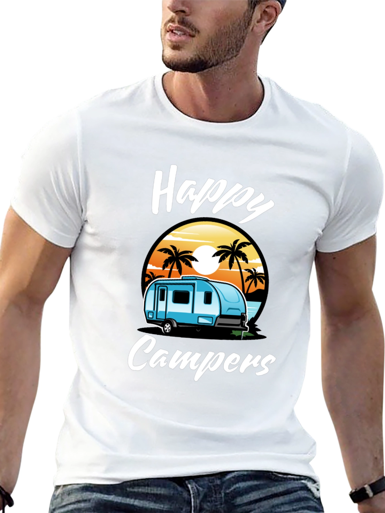 Black Happy Campers Graphic Tee view 13