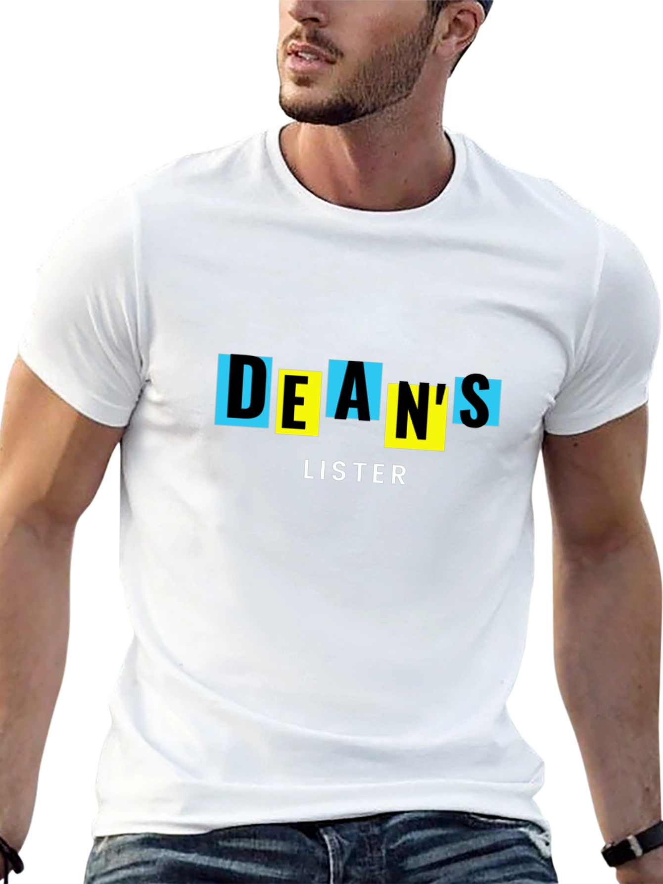Black DEAN'S LISTER Graphic Tee - Cool Novelty T-Shirt view 13