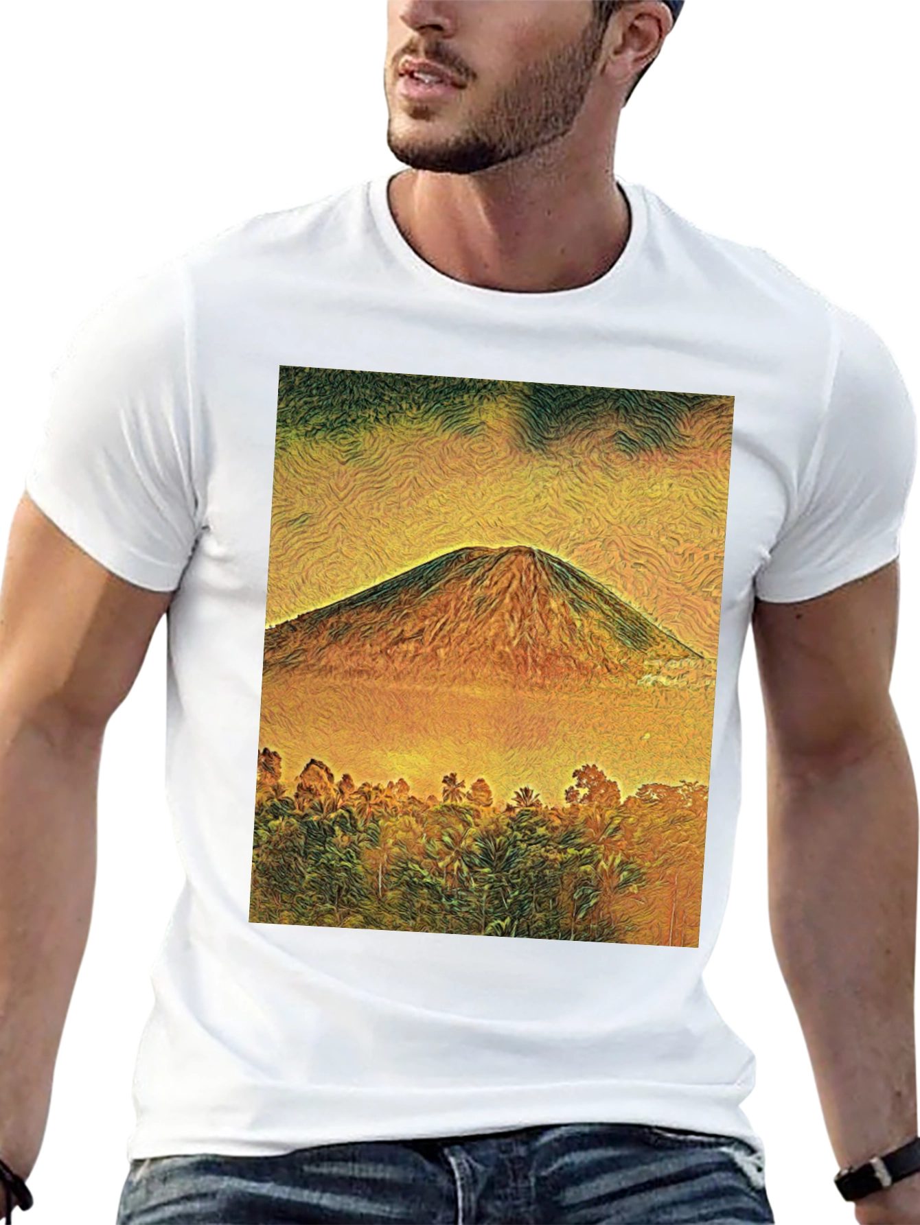 Black Mountain View Graphic Tee - Black Unisex T-Shirt view 13