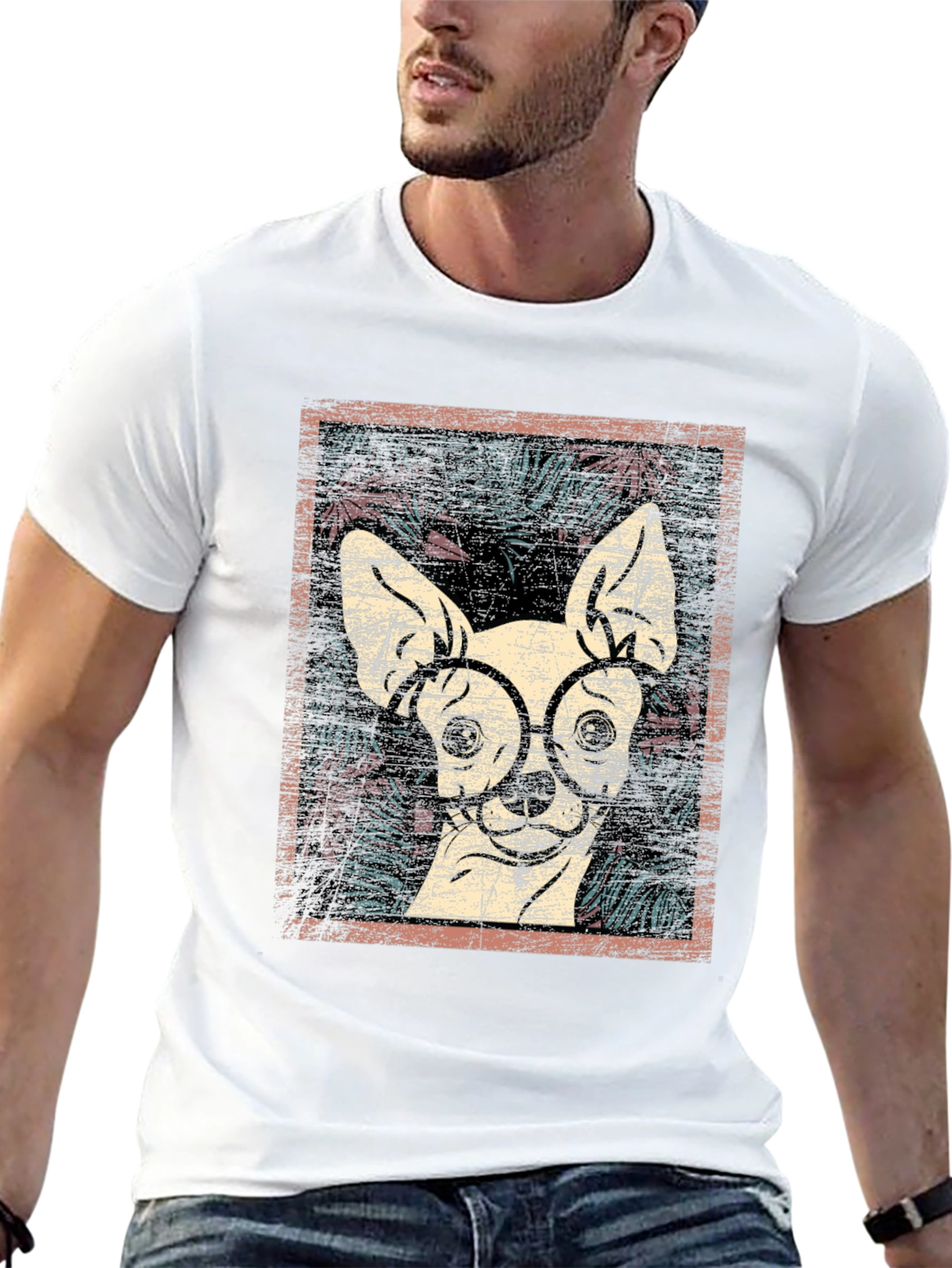 Black Dog with Glasses Graphic Print Tee view 13