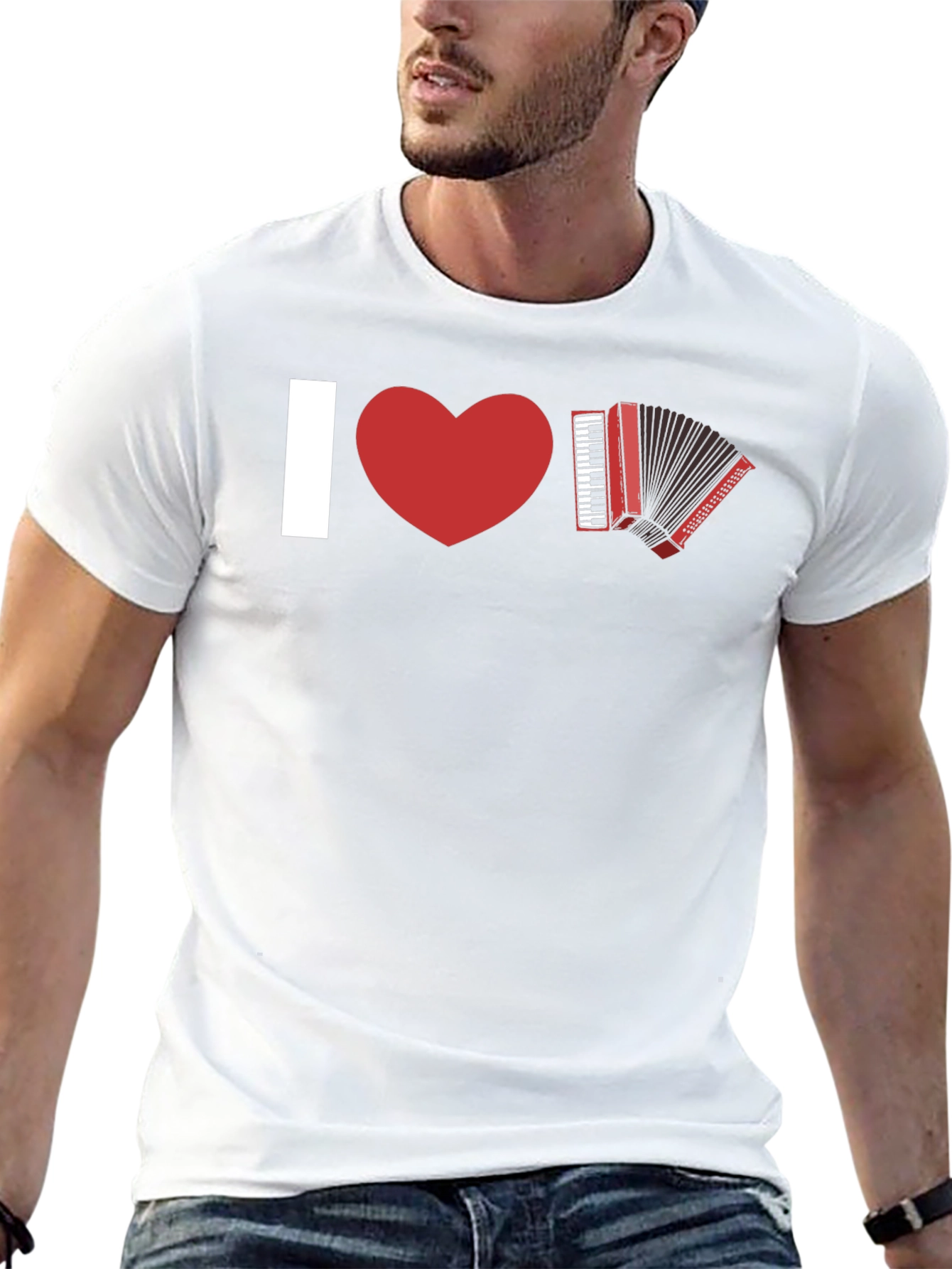 Black I Heart Accordion Tee - Musician's Statement T-Shirt view 13