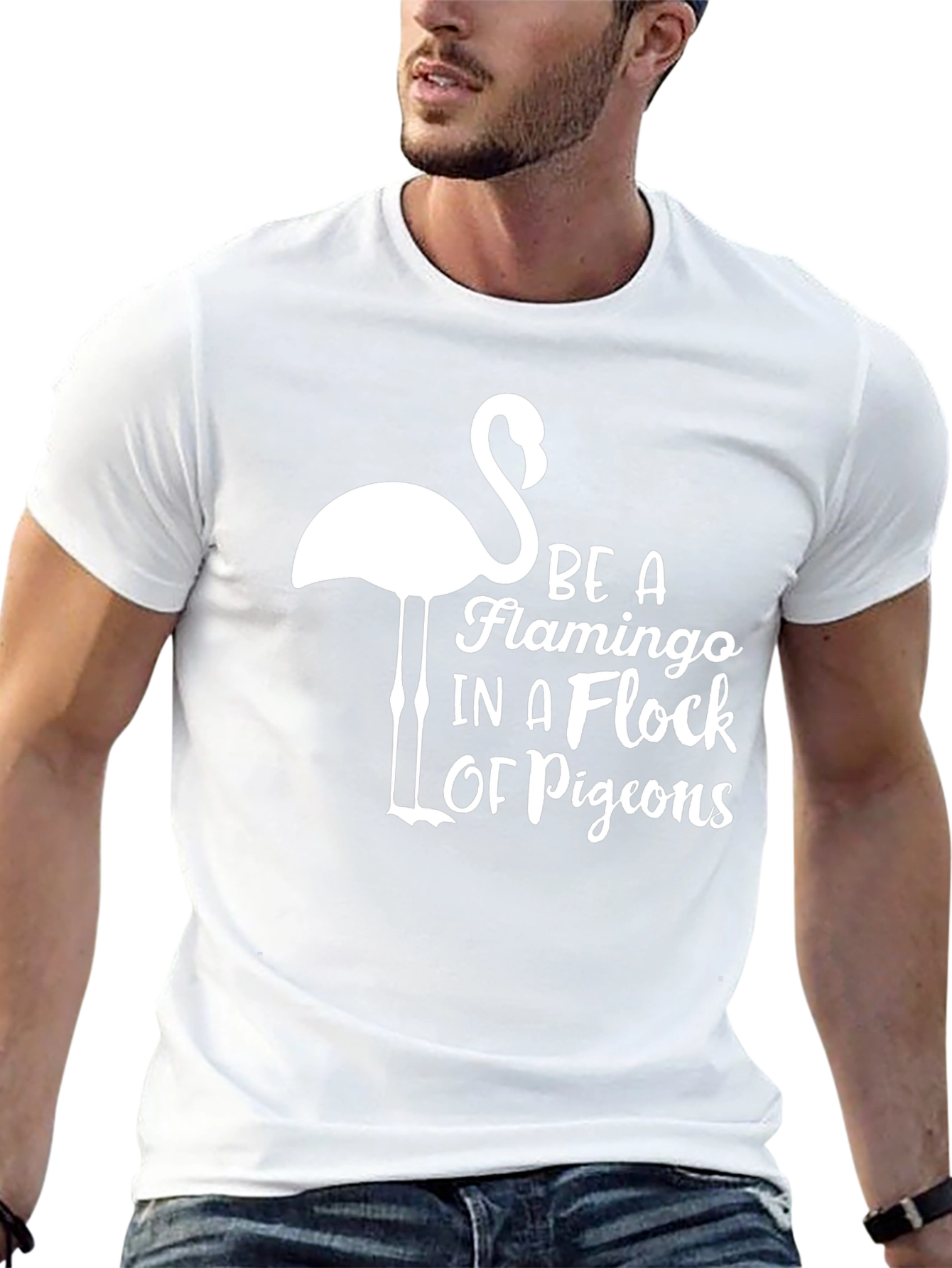 Black Be a Flamingo T-Shirt: Stylish Graphic Tee view 13