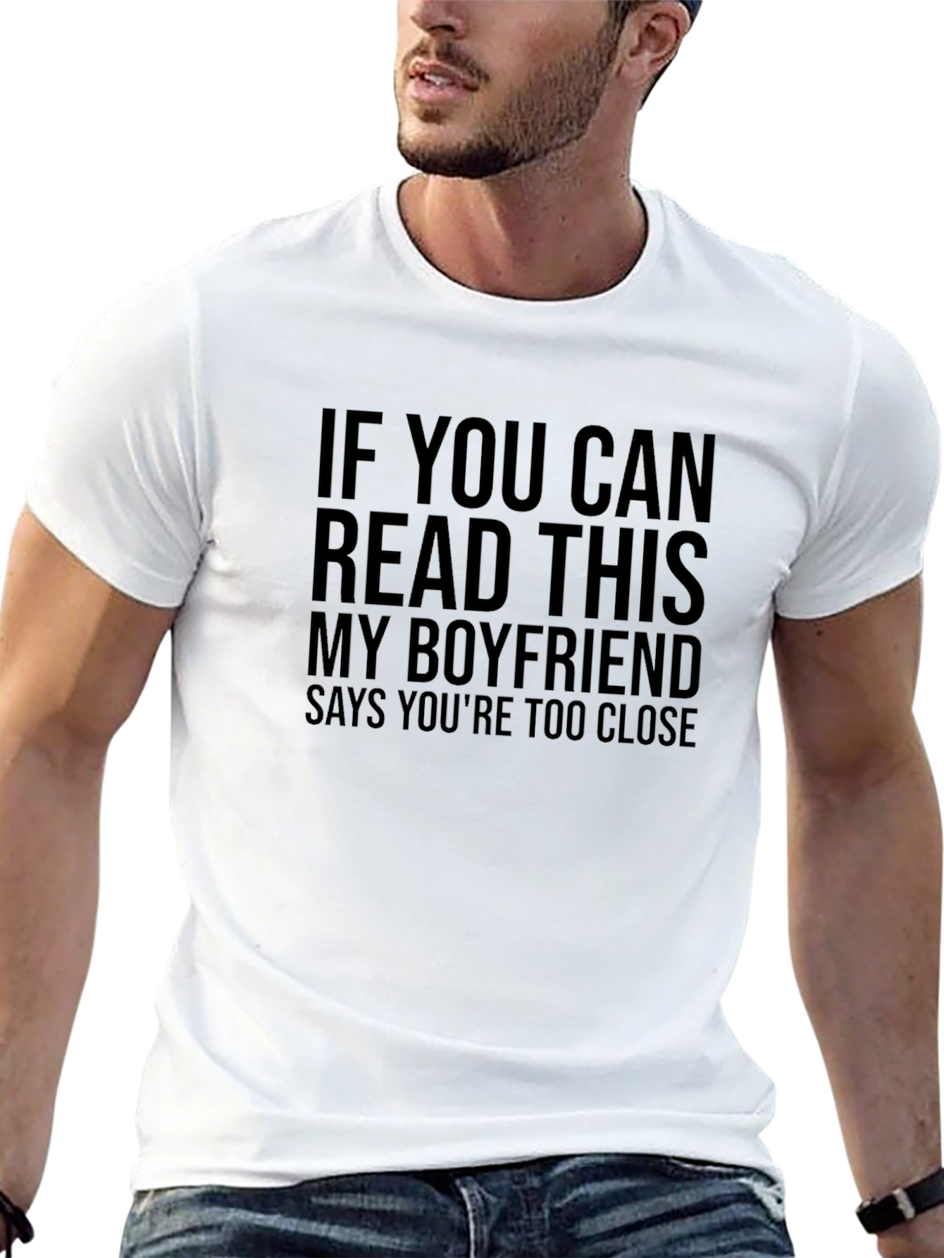 Black Boyfriend Says You're Too Close Graphic Tee view 13